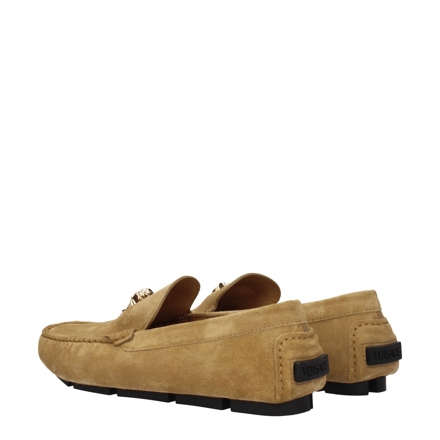 Versace Men's Loafers in Suede Beige/Sand