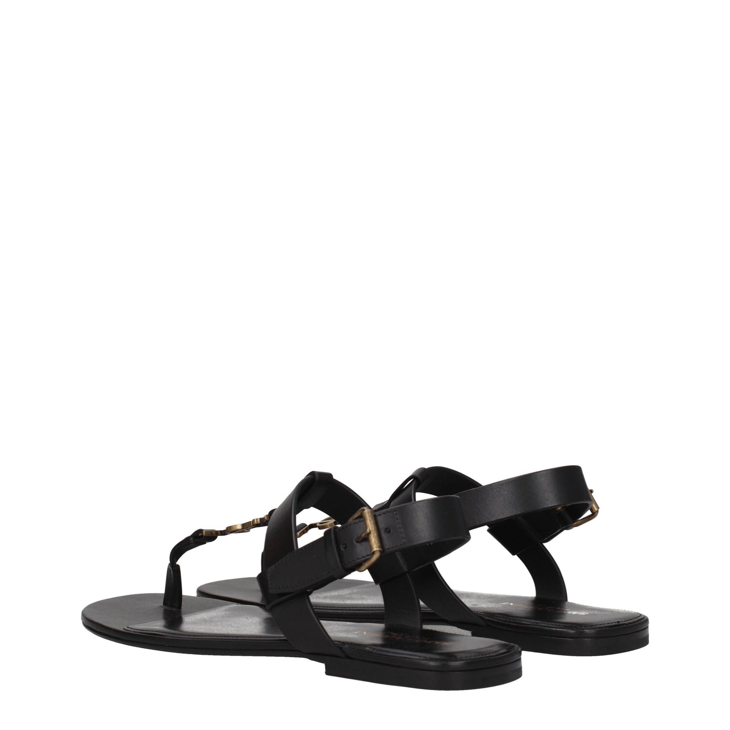 Saint Laurent Men's Sandals in Leather Black