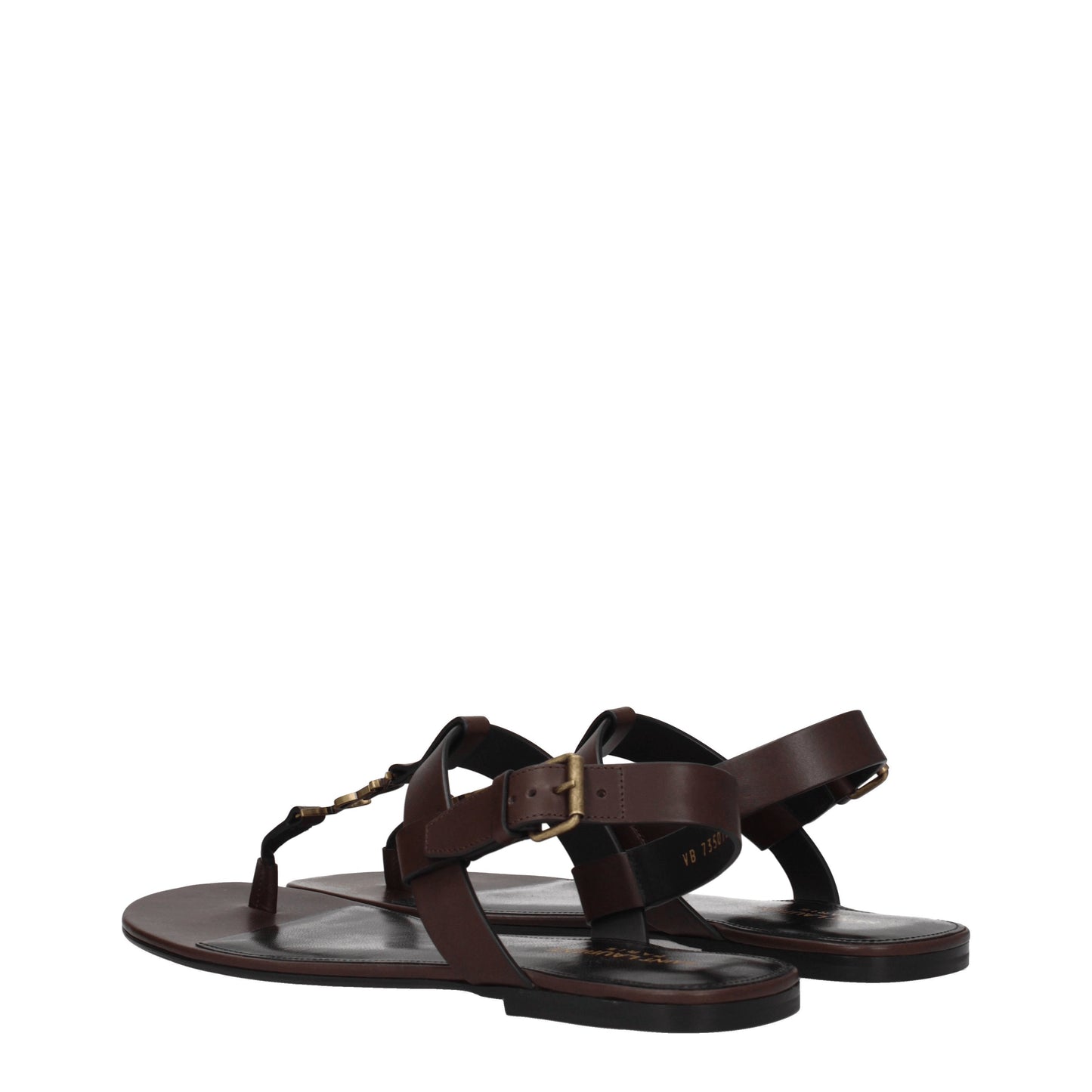 Saint Laurent Men's Sandals in Leather Brown/Dark Brown