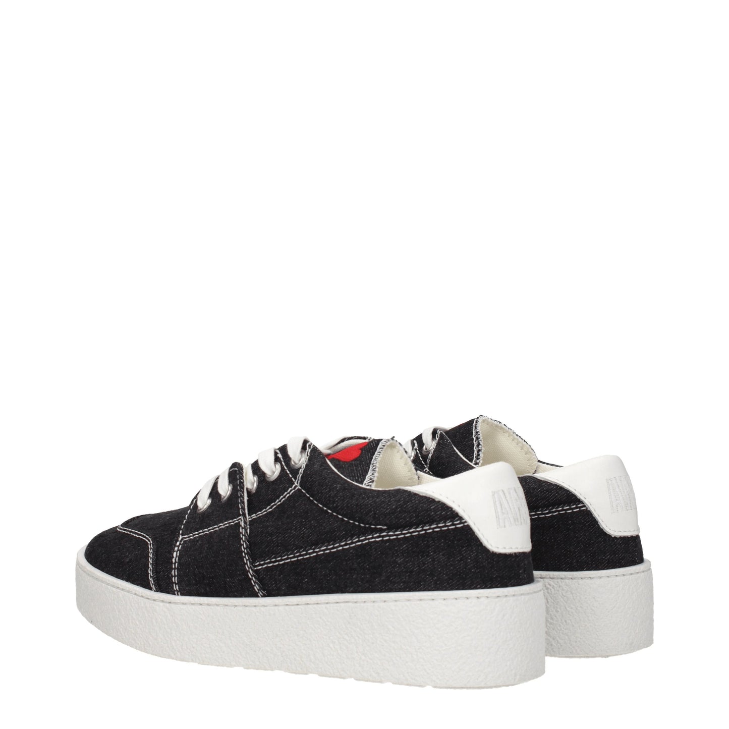 Ami Men's Sneakers in Fabric  Black/White