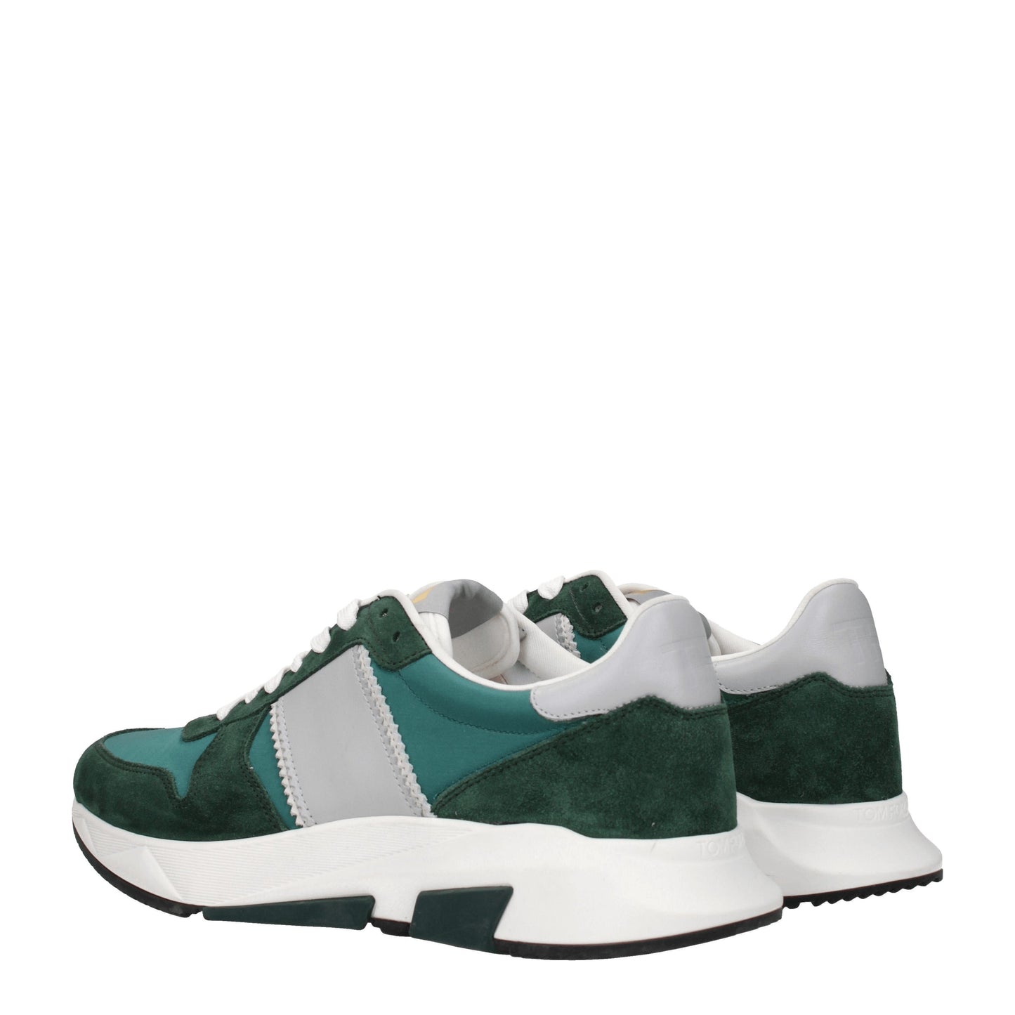 Tom Ford Men's Sneakers in Suede Green/Ultra Marine Green