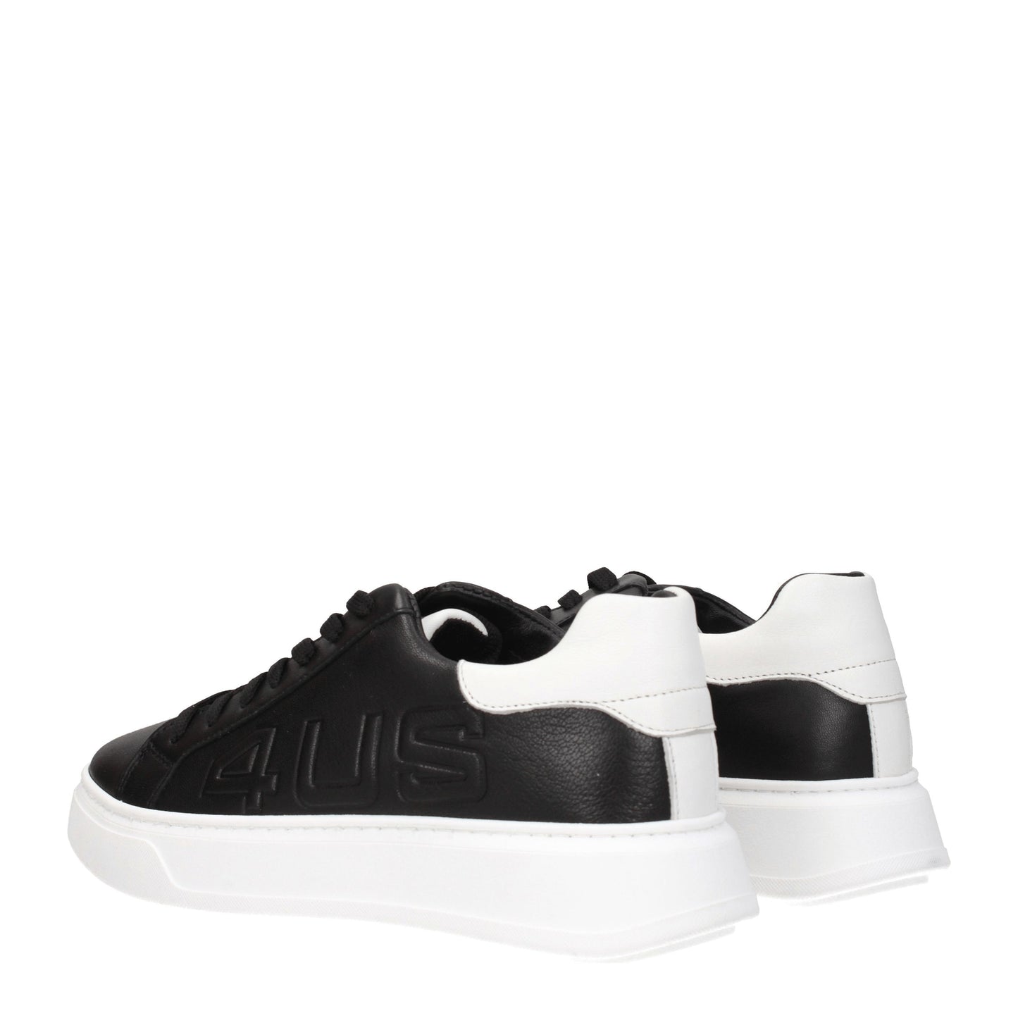 Cesare Paciotti Men's Sneakers in Leather Black/White