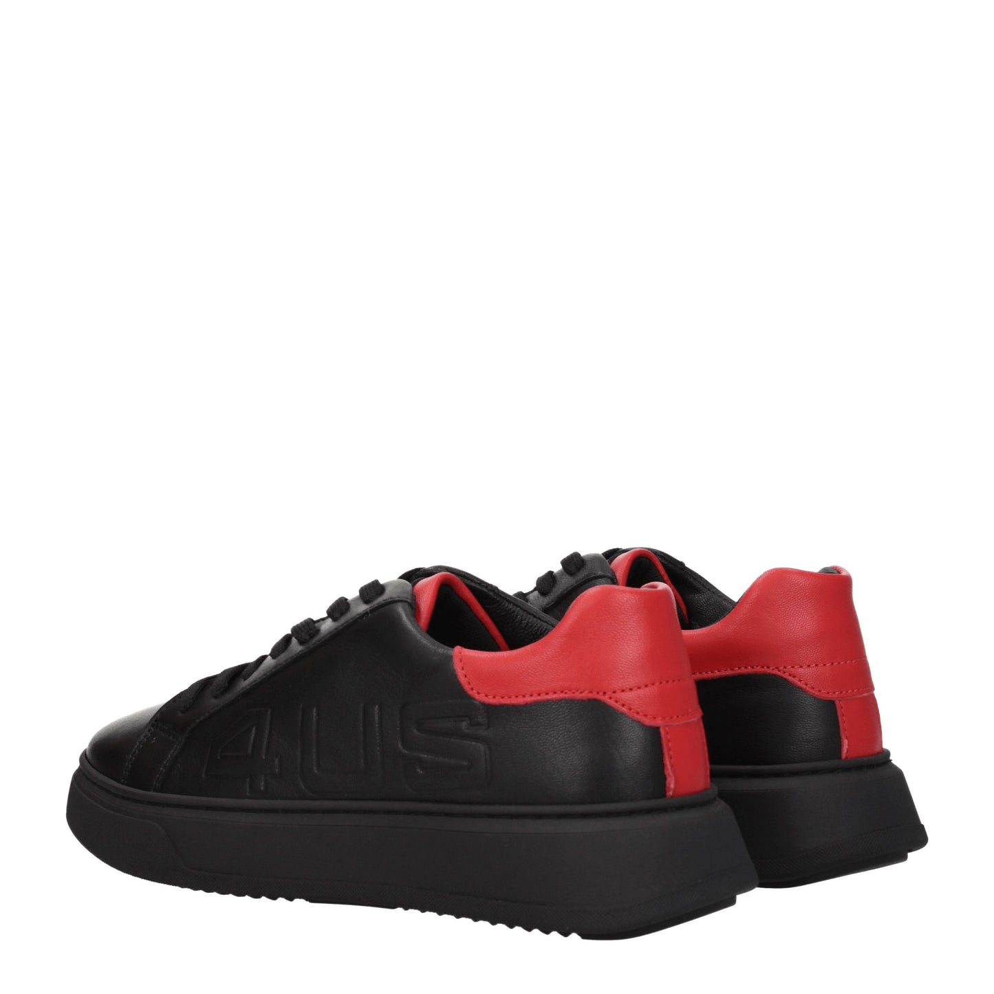 Cesare Paciotti Men's Sneakers in Leather Black/Red