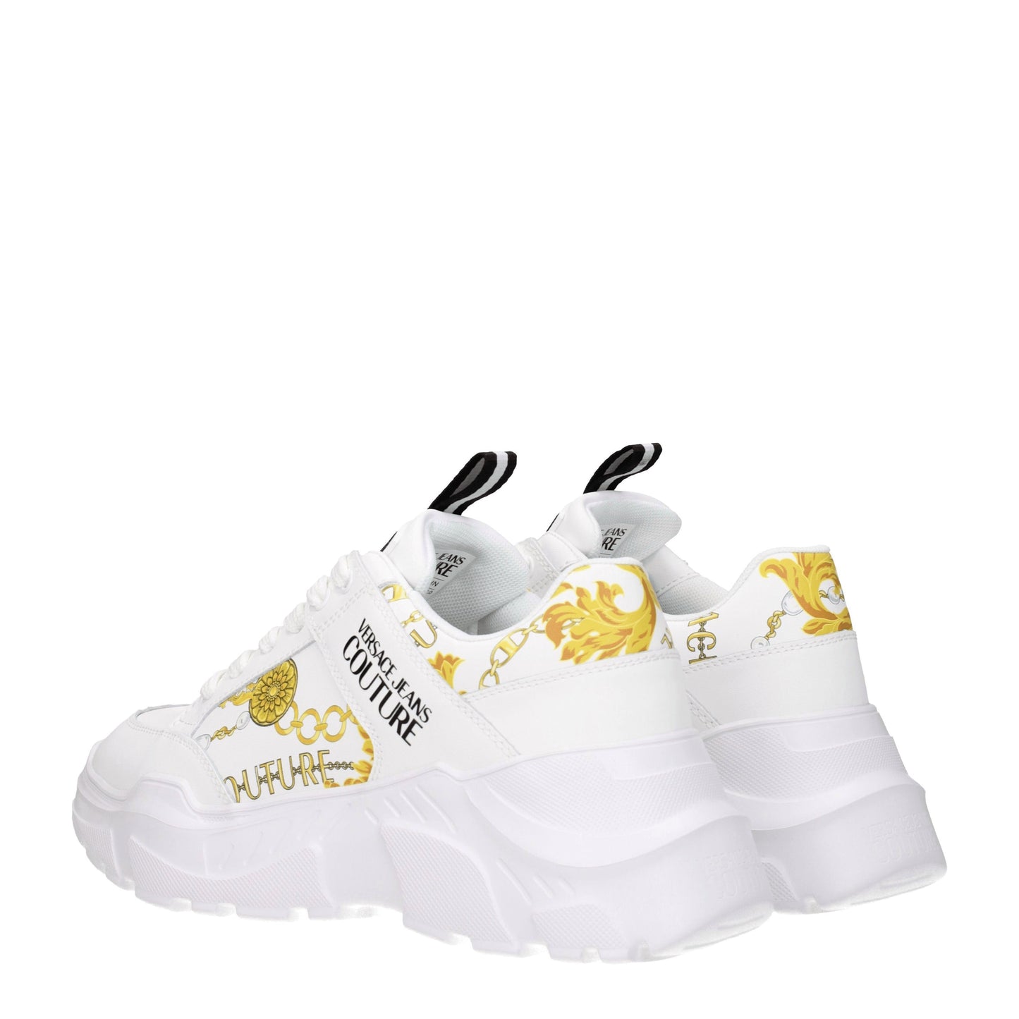 Versace Jeans Men's Sneakers in Leather White/Gold