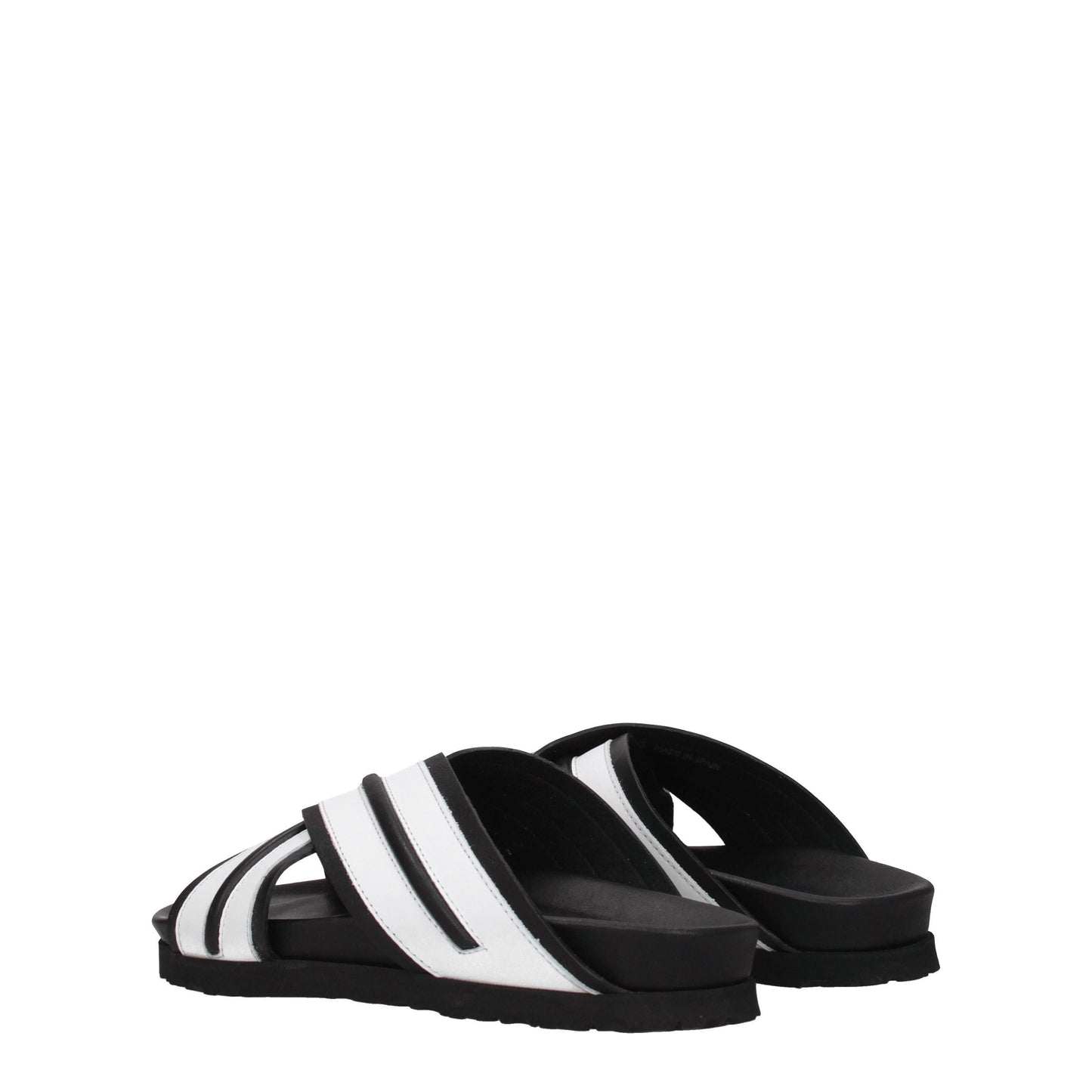 Palm Angels Women's Sandals & Slippers in Leather White/Black