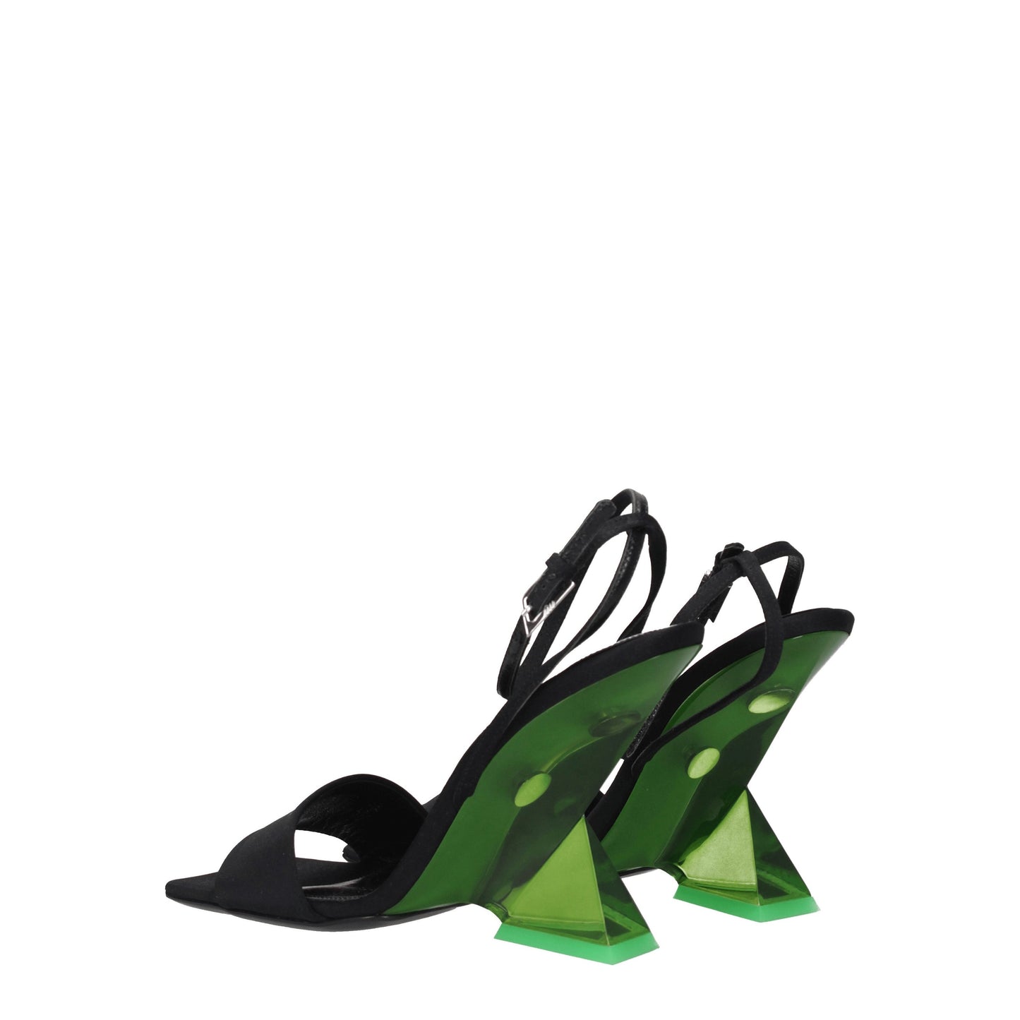 The Attico Women's Sandals in Satin Black/Green