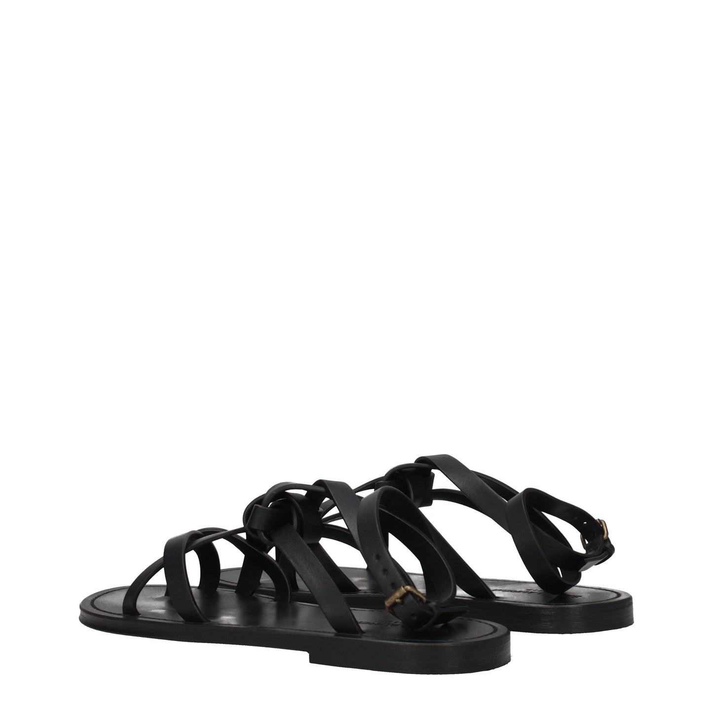 Saint Laurent Men's Sandals in Leather Black