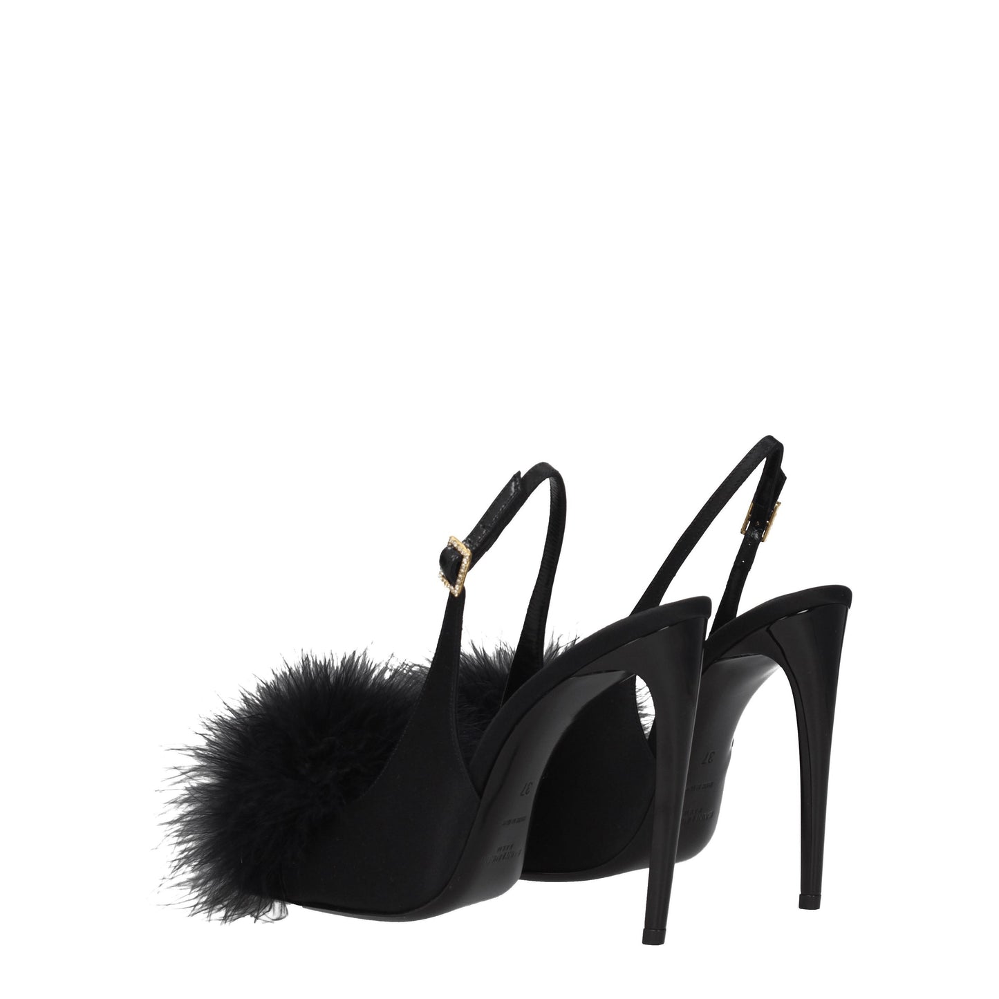 Saint Laurent Sandals Women Satin Black