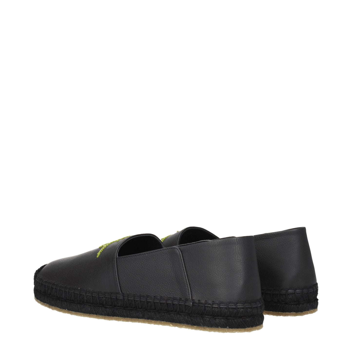 Salvatore Ferragamo Men's Espadrilles in Leather Black/Lime