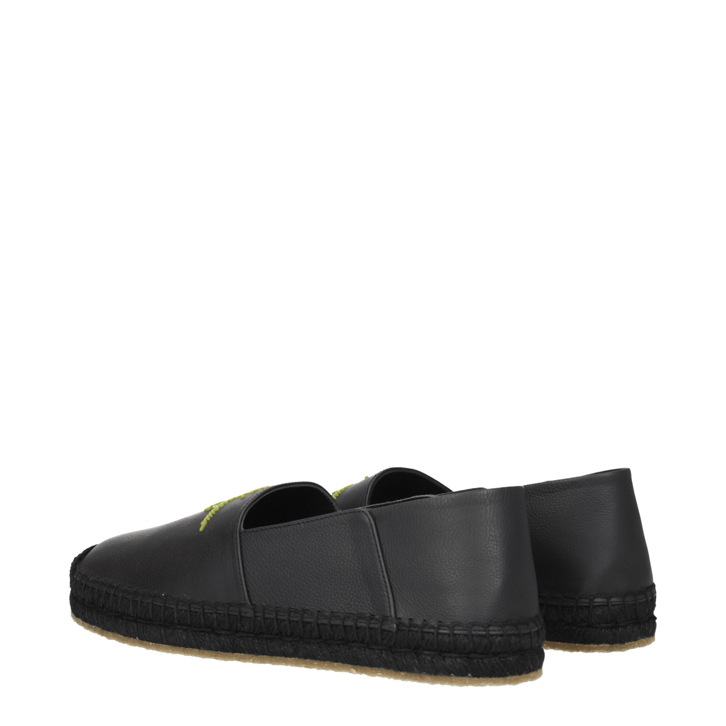 Salvatore Ferragamo Espadrilles Men Leather Black/Lime