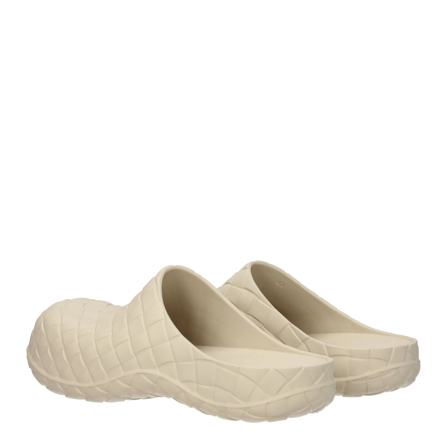 Bottega Veneta Sandals & Slippers Men Rubber Beige/Sea Salt