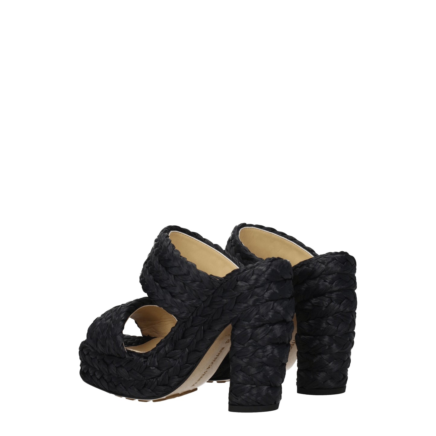 Bottega Veneta Women's Sandals in Raffia Black