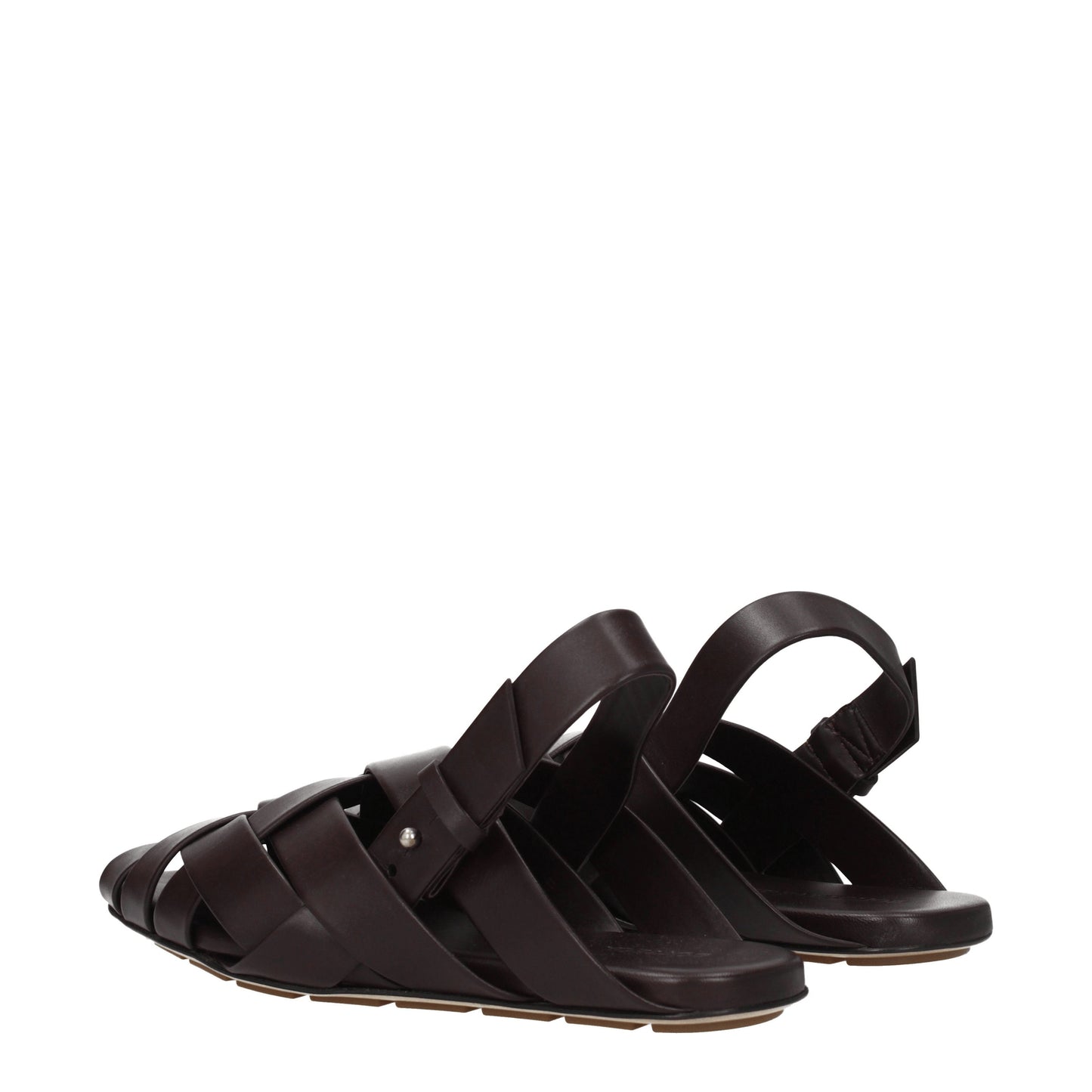 Bottega Veneta Sandals & Slippers Men Leather Brown/Dark Chocolate