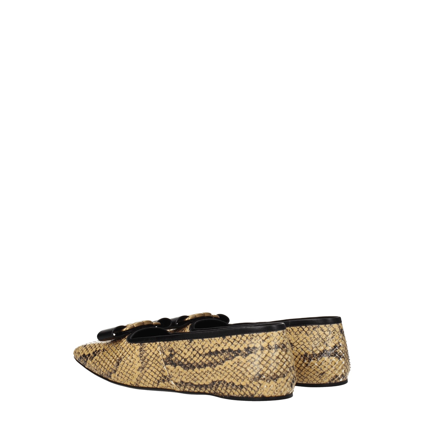 Gucci Women's Ballet Flats in Leather Python Beige