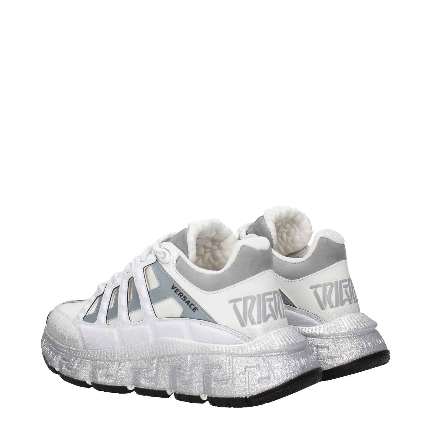 Versace Women's Sneakers in Fabric  White/Silver