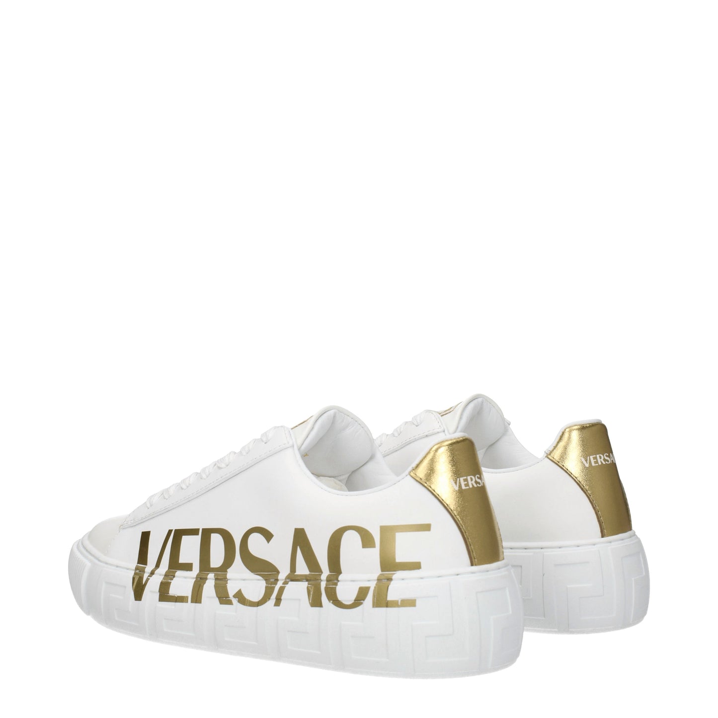 Versace Women's Sneakers in Leather White/Gold