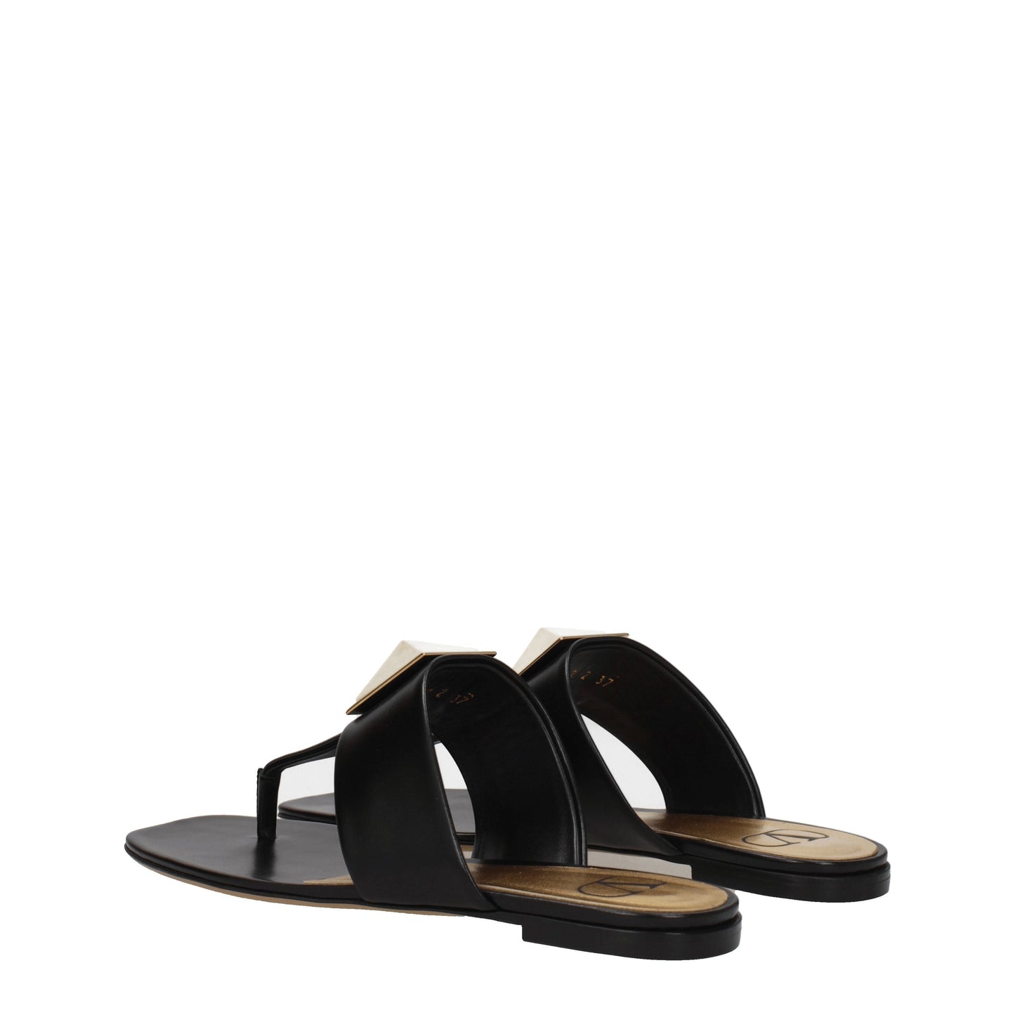 Valentino Garavani Women's Flip Flops in Leather Black