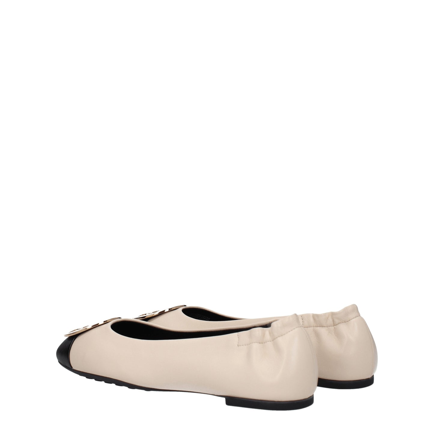 Tory Burch Women's Ballet Flats in Leather Beige/Black