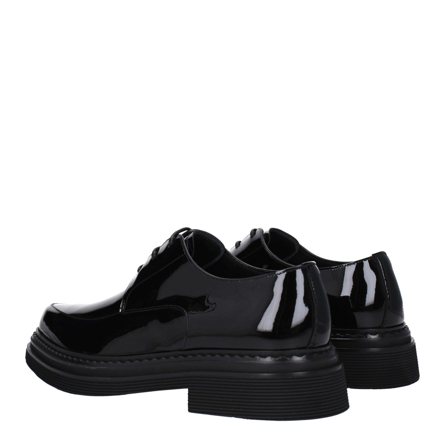 Dolce&Gabbana Men's Lace ups in Patent Leather Black