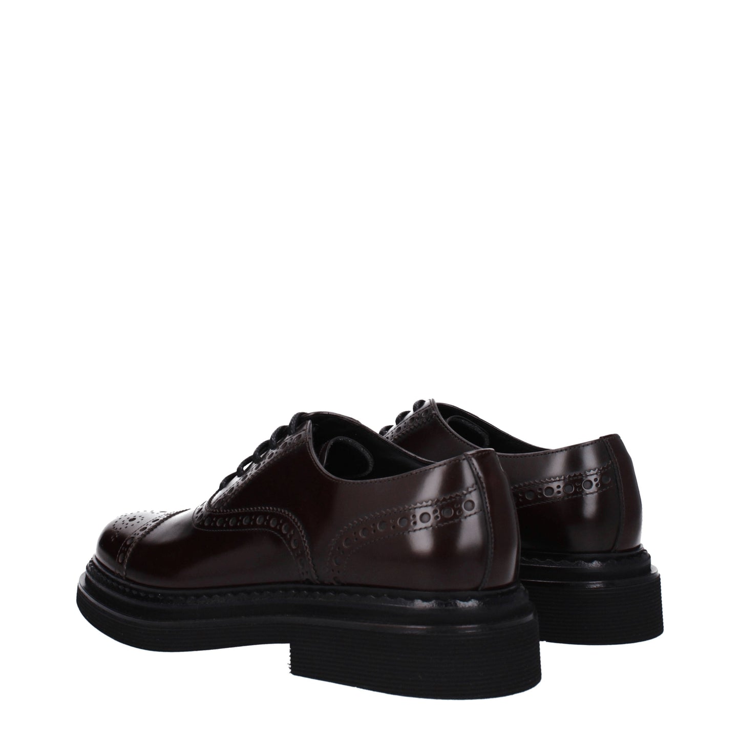 Dolce&Gabbana Men's Lace ups in Leather Brown/Dark Brown