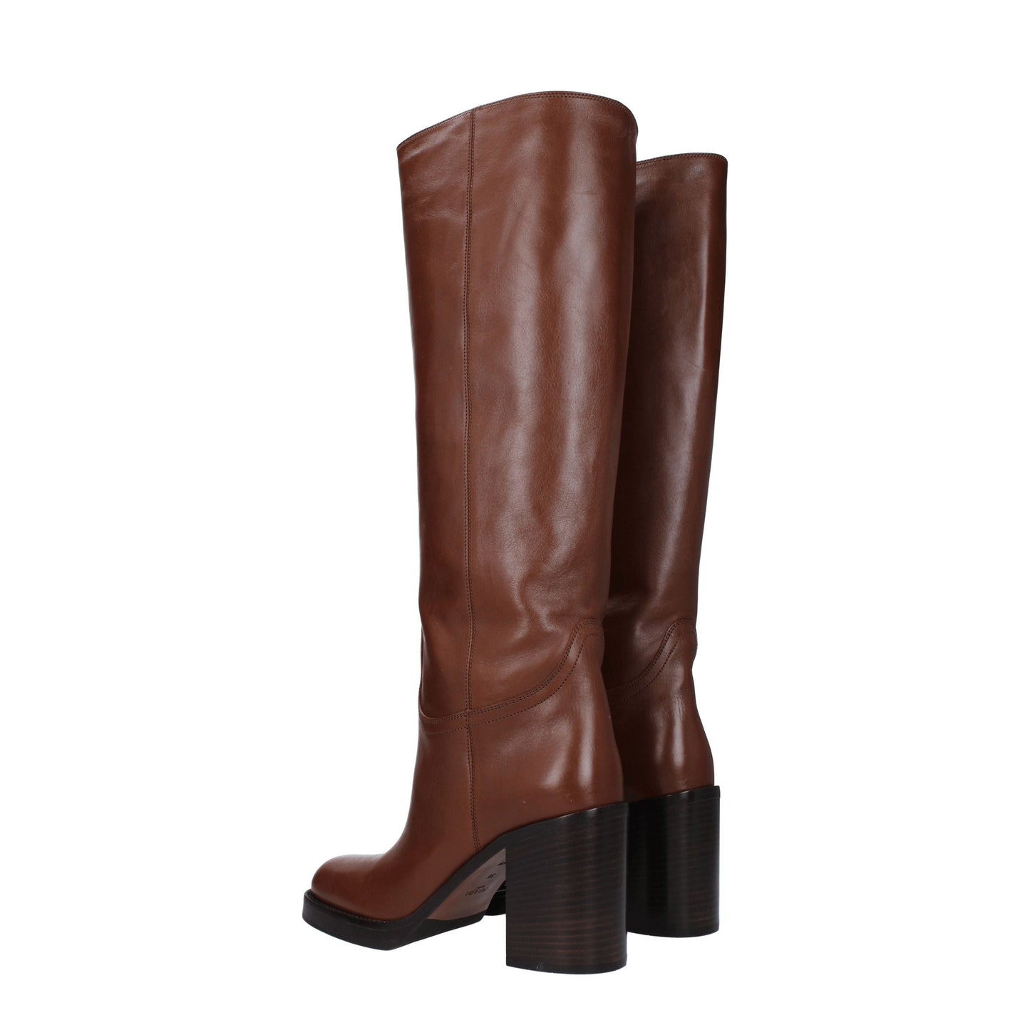 Prada Women's Boots in Leather Brown/Cognac