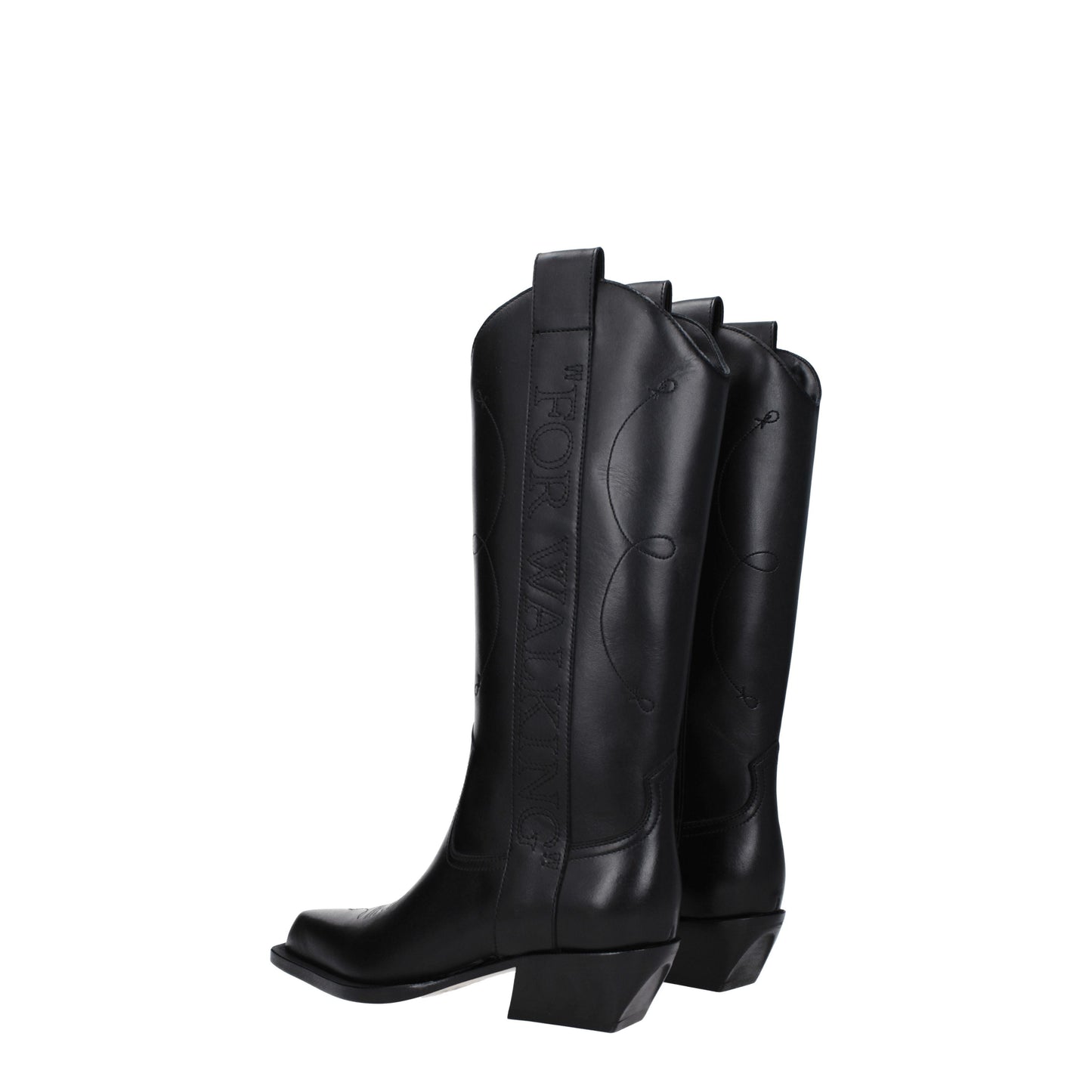 Off-White Women's Boots in Leather Black