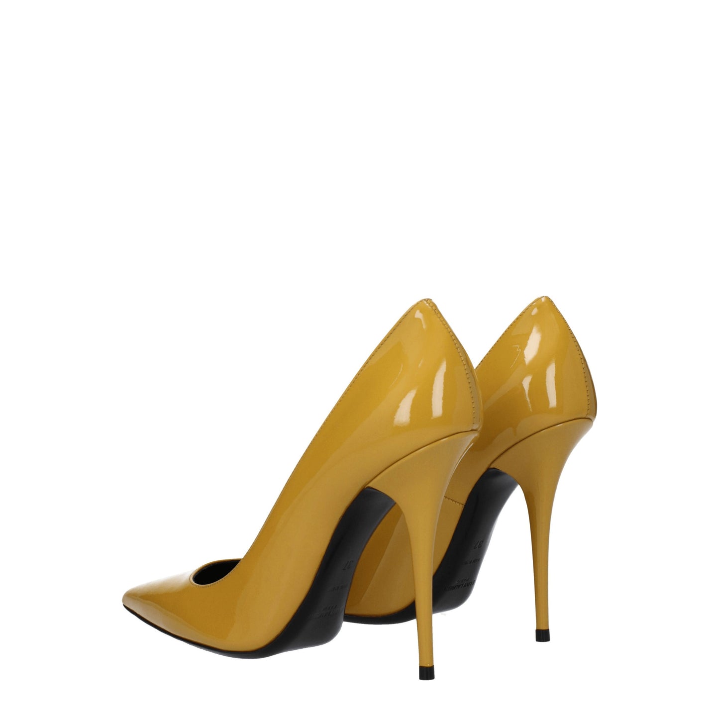 Saint Laurent Women's Pumps in Patent Leather Yellow/Antique Yellow