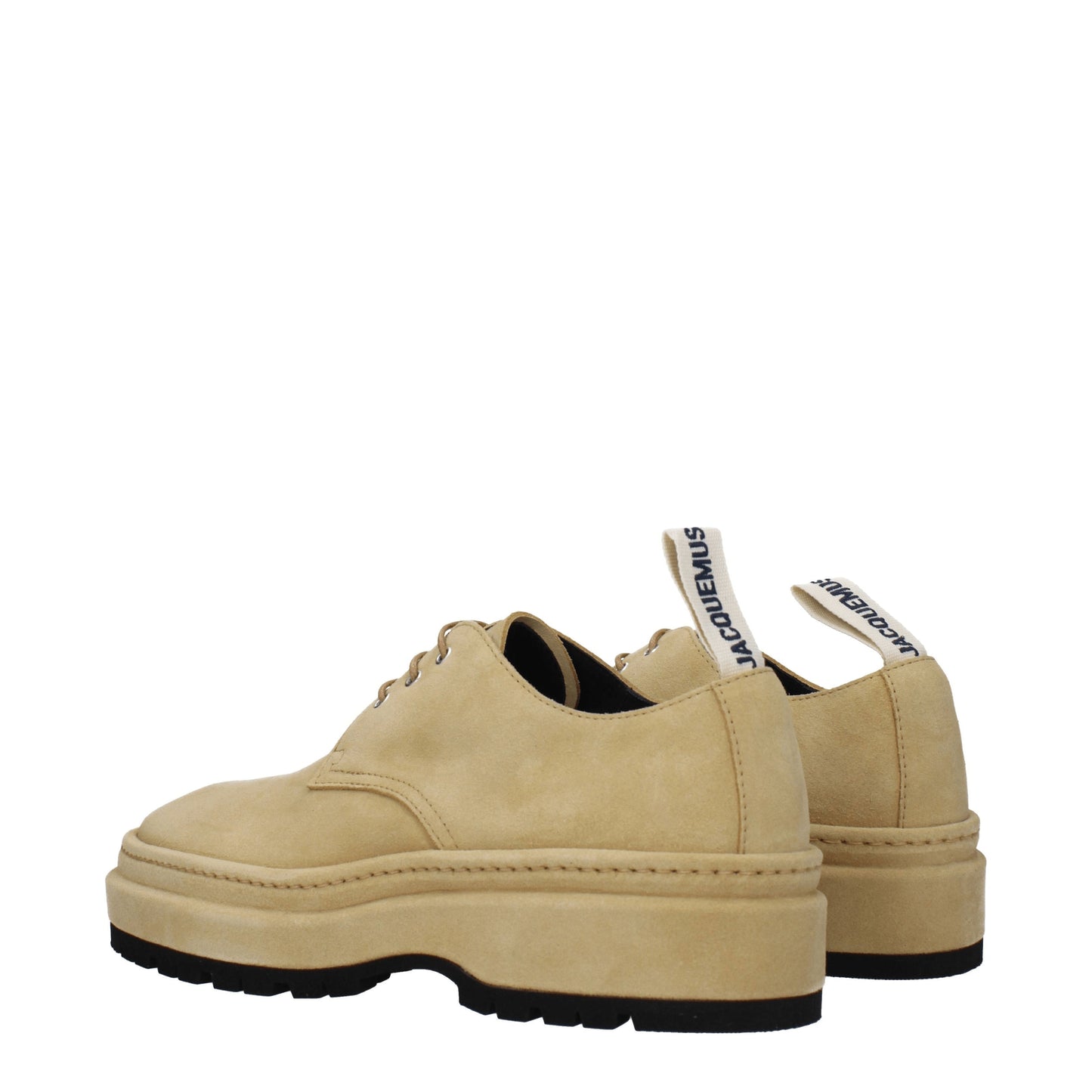 Jacquemus Men's Lace ups in Suede Beige/Light Beige