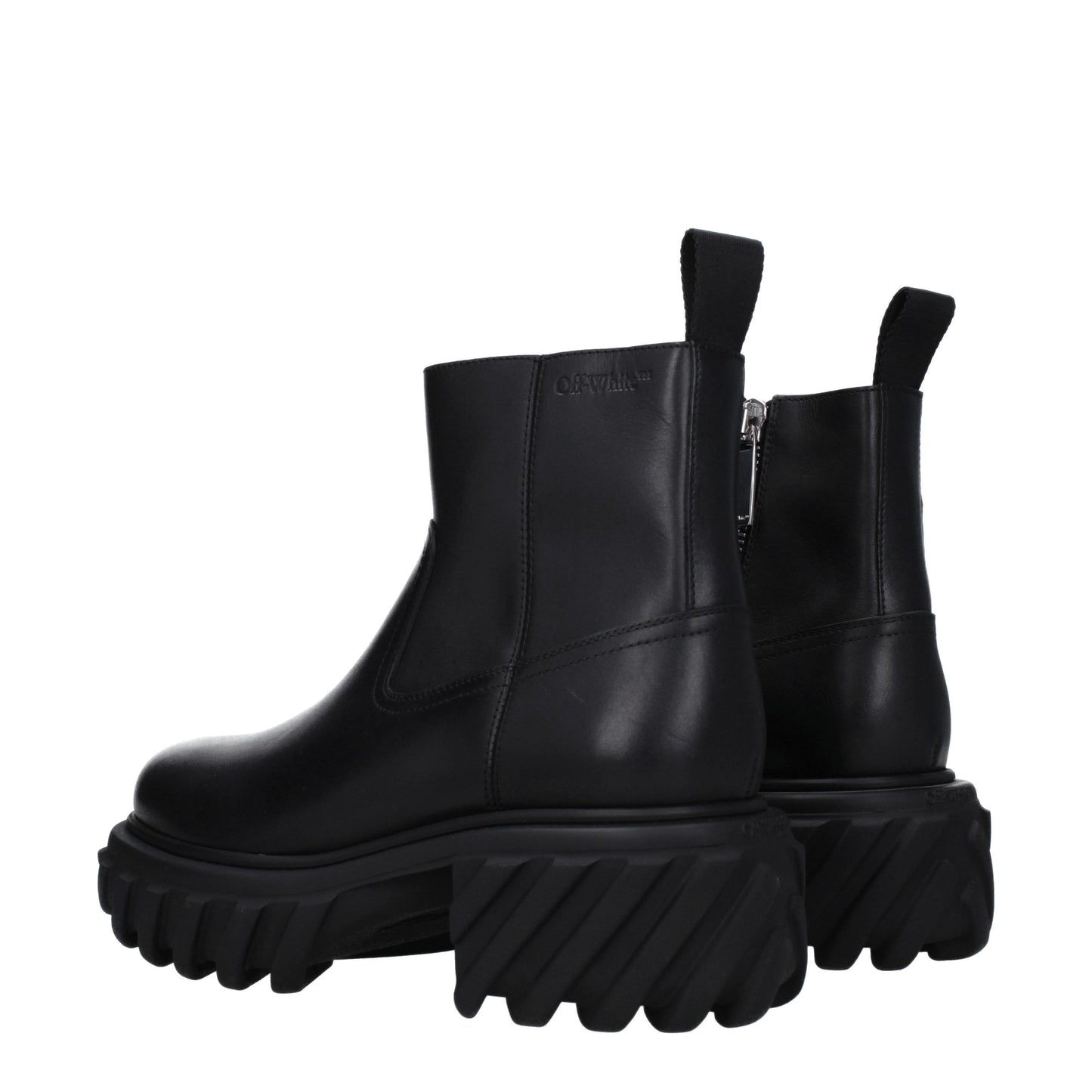 Off-White Men's Boots in Leather Black