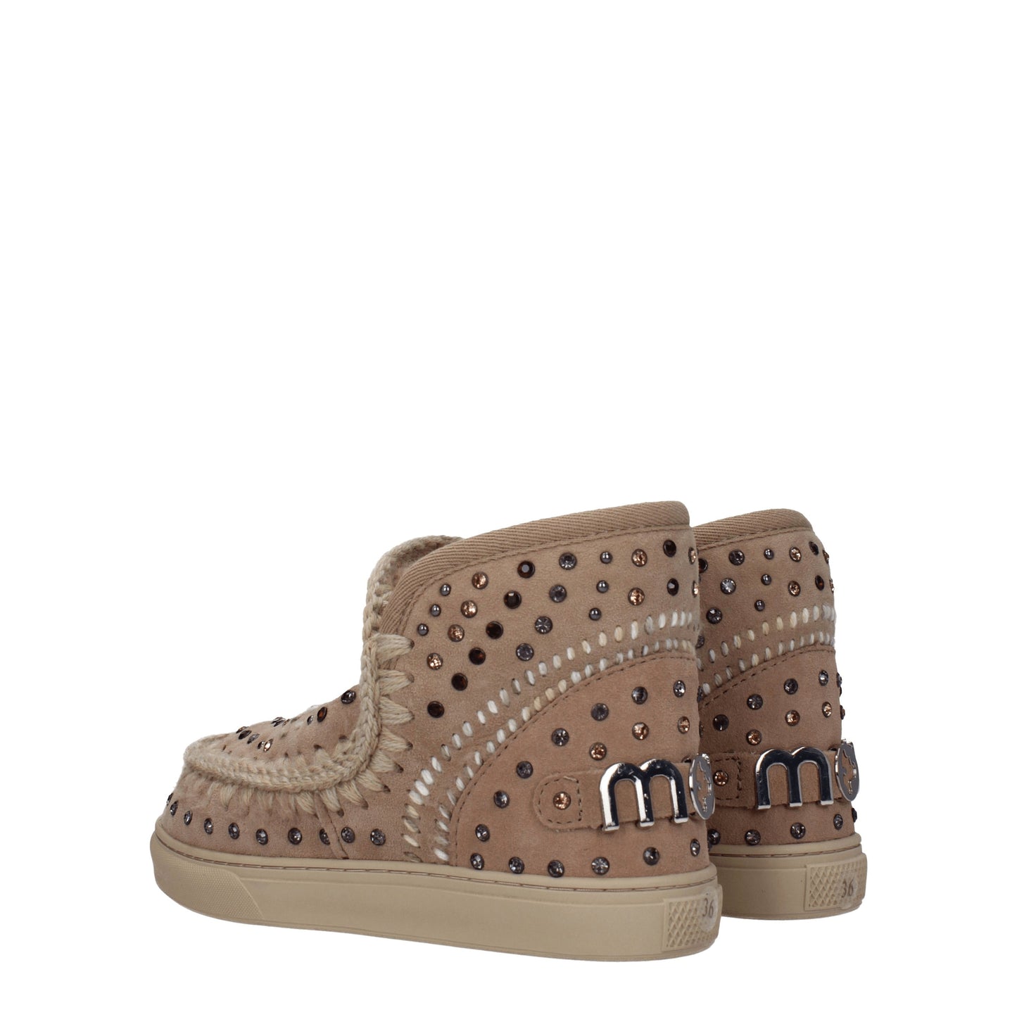 Mou Women's Boots in Suede Beige/Violet