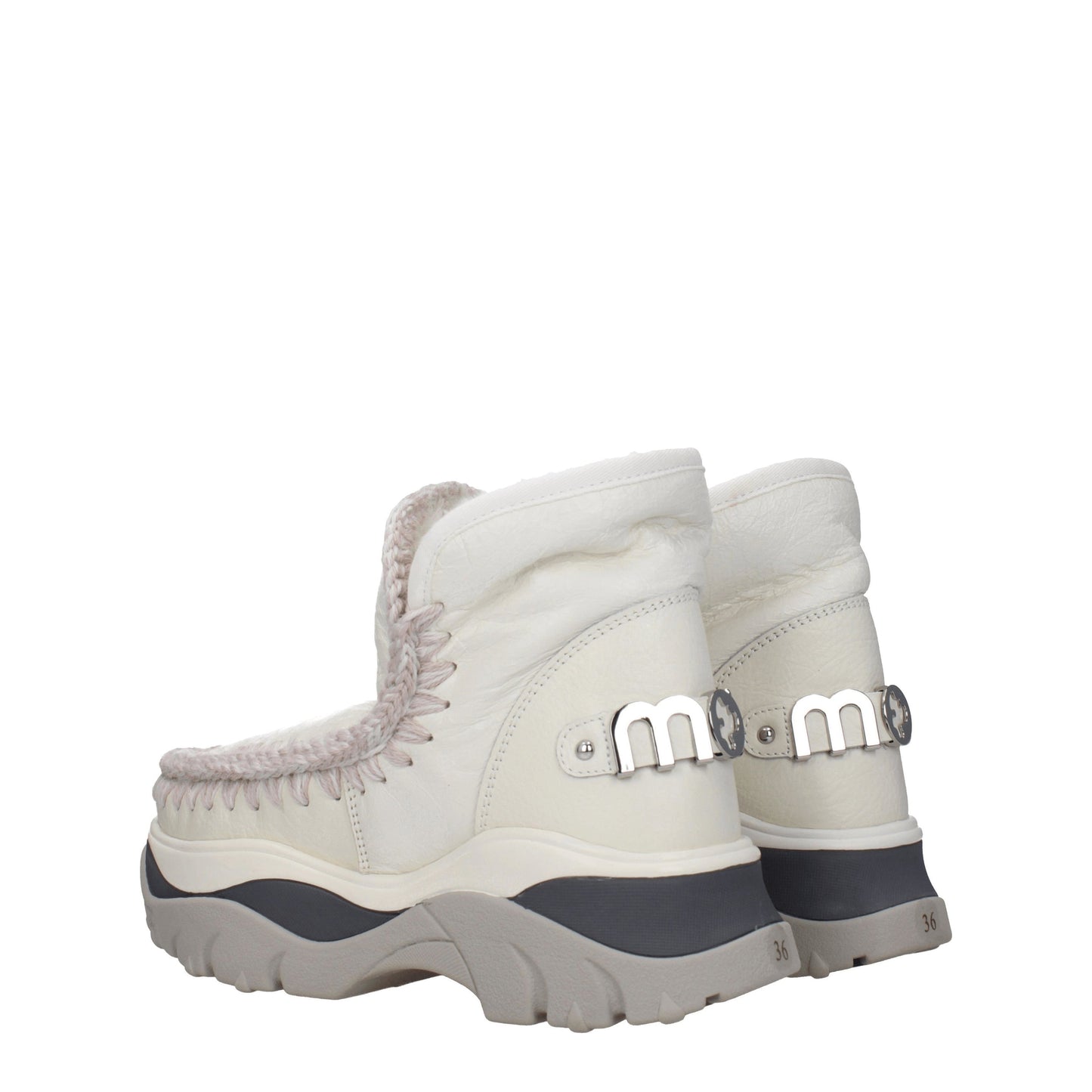 Mou Women's Boots in Leather Beige/Cream