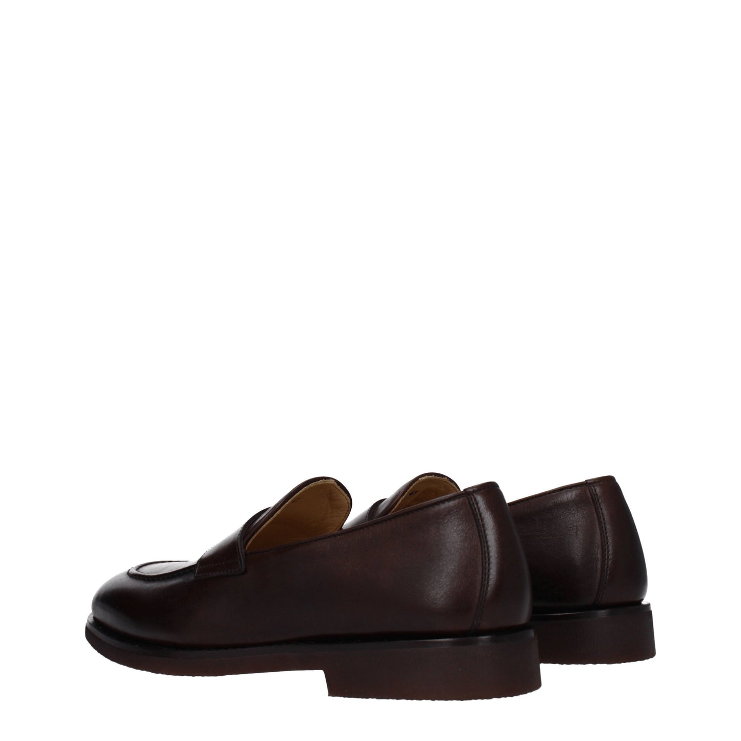 Brunello Cucinelli Men's Loafers in Leather Brown