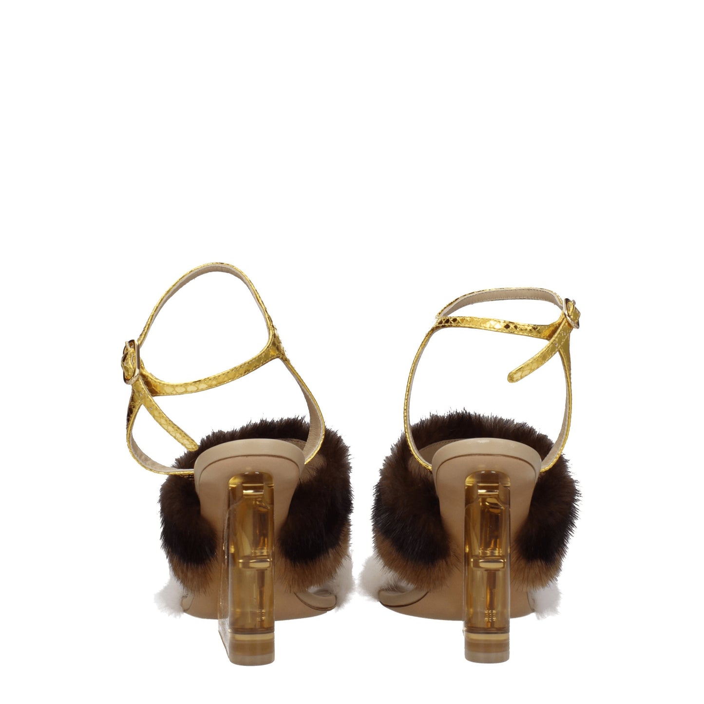 Fendi Women's Sandals in Mink Brown/Gold