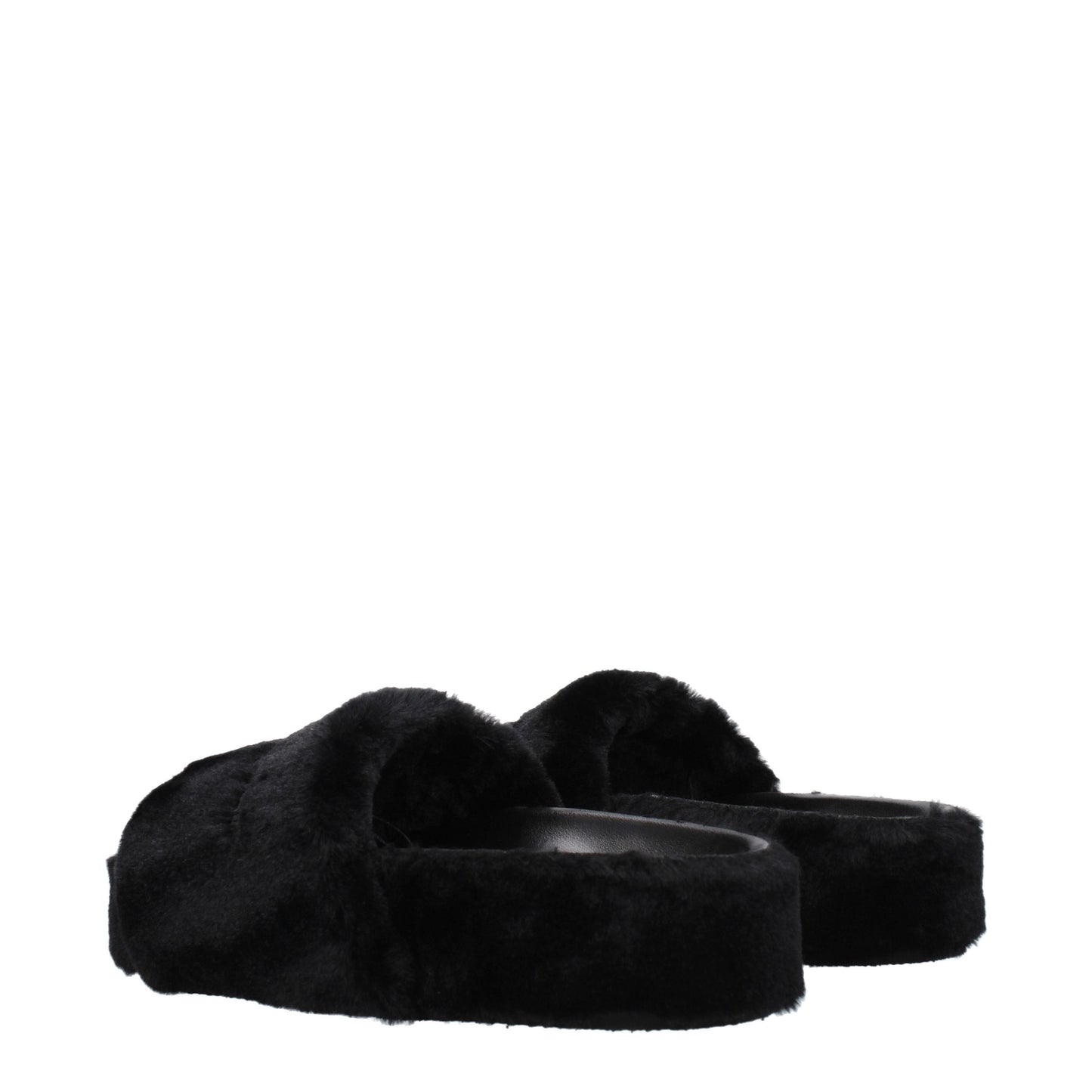 Stella McCartney Women's Sandals & Slippers in Eco Fur Black