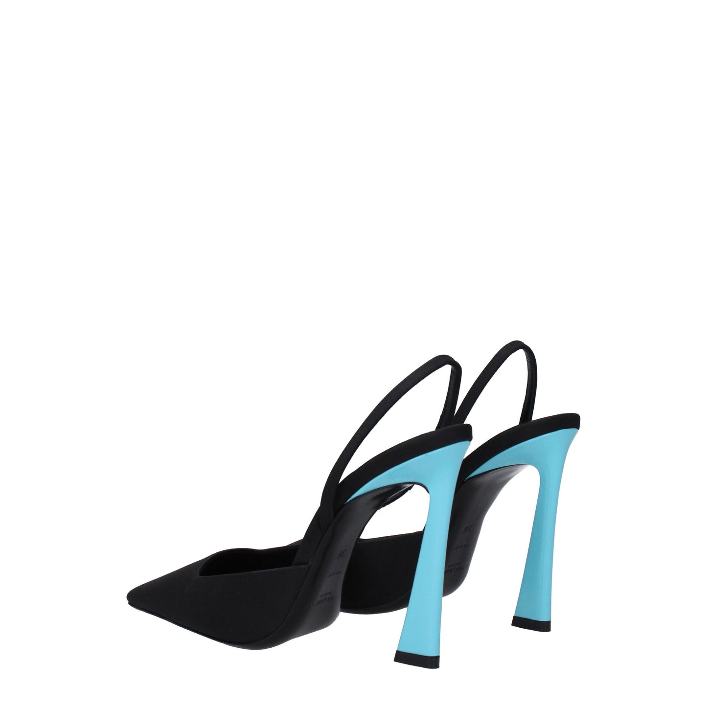 Saint Laurent Women's Sandals in Fabric  Black/Sky