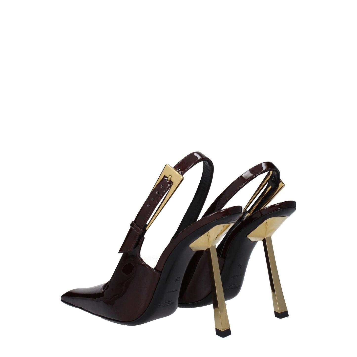 Saint Laurent Women's Sandals in Patent Leather Brown/Glacene Brown