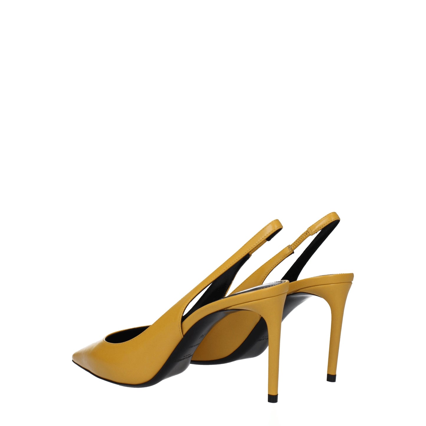 Saint Laurent Women's Sandals in Leather Yellow/Mustard