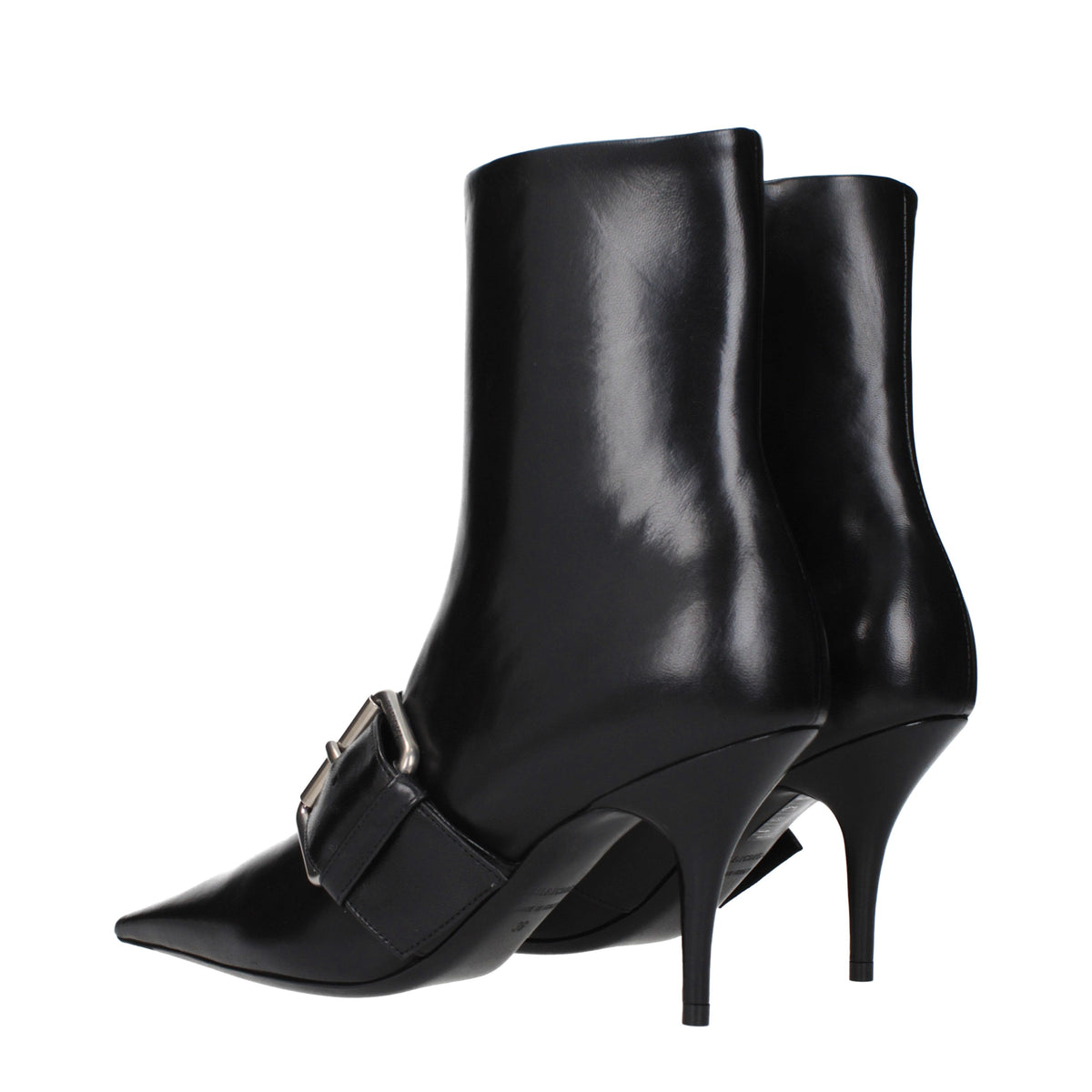 Balenciaga Ankle Boots Women Leather Black