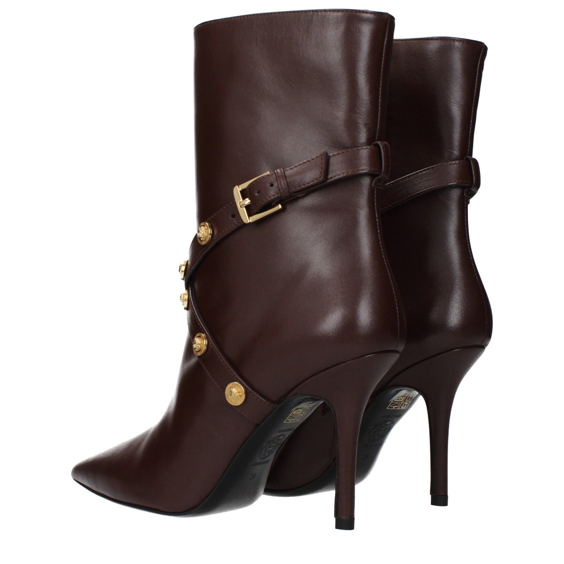 Versace Ankle Boots Women Leather Brown/Chocolate