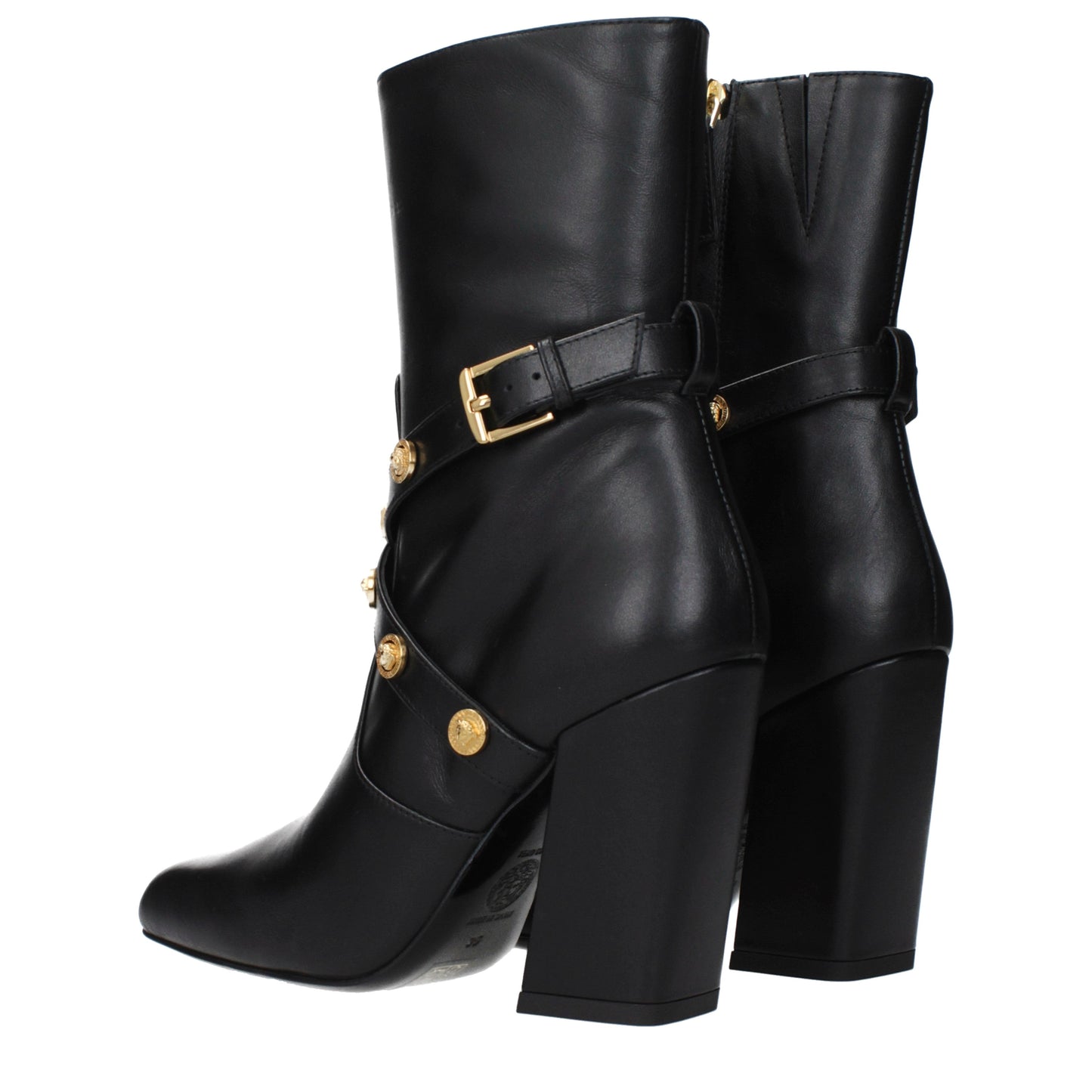 Versace Ankle Boots Women Leather Black