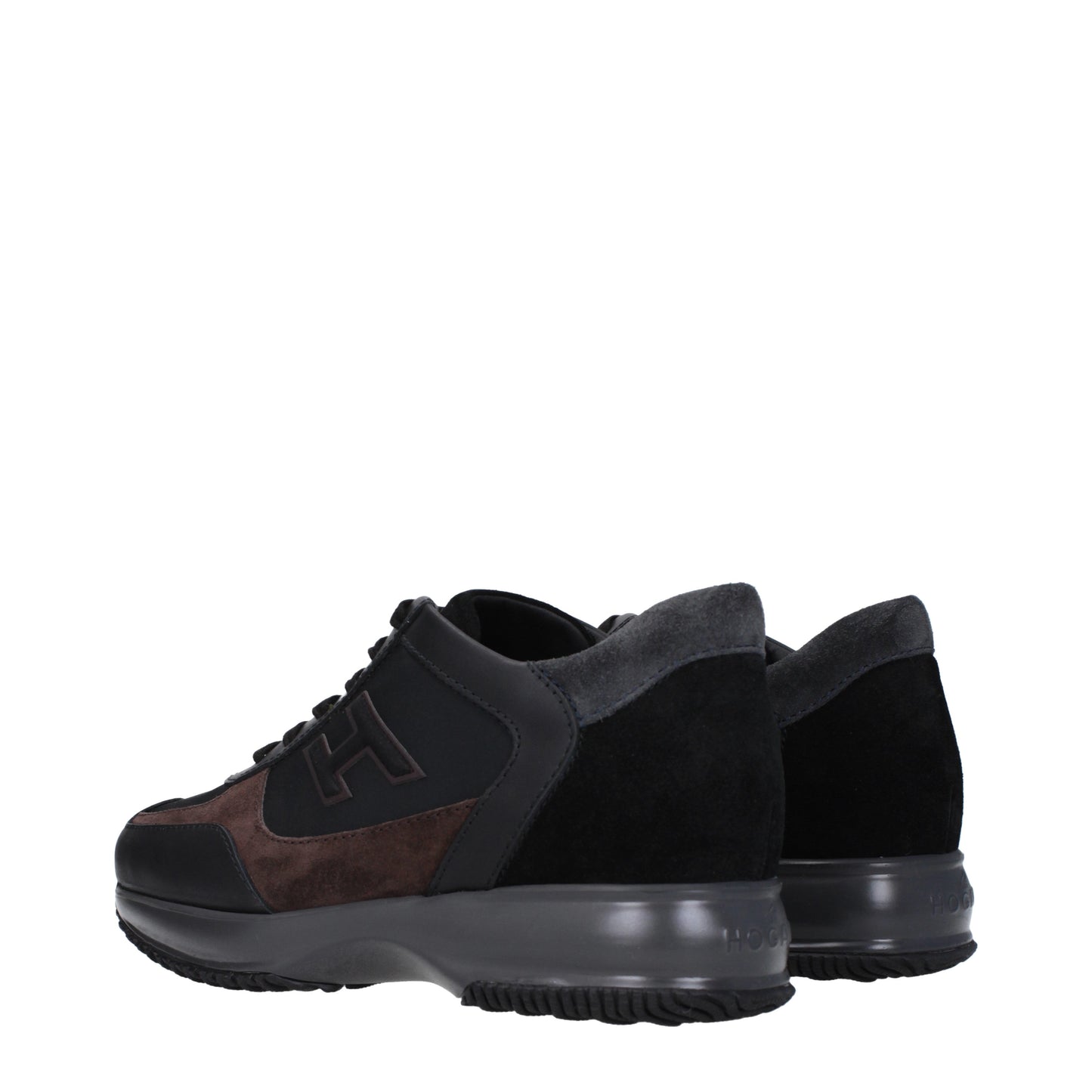 Hogan Men's Sneakers in Fabric  Black/Brown