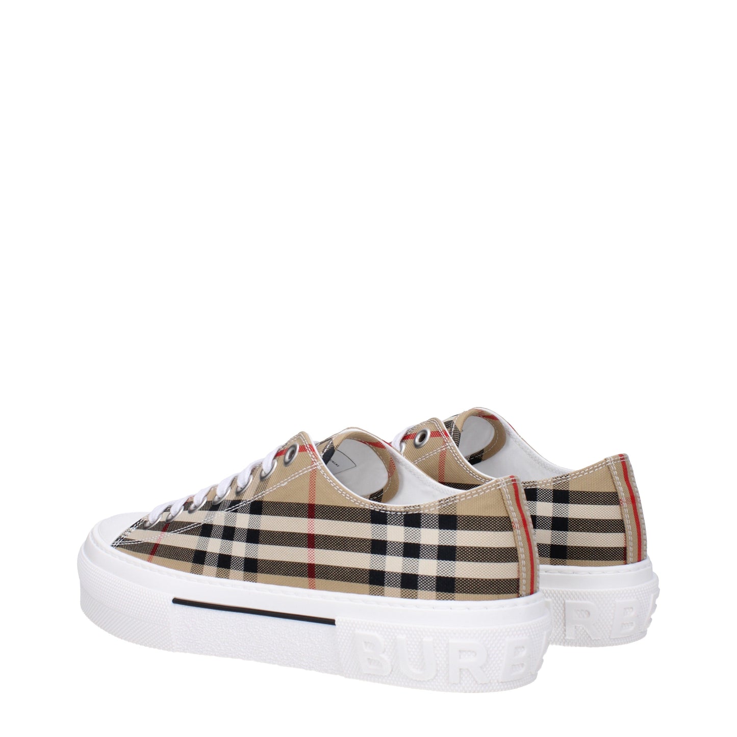 Burberry Men's Sneakers in Fabric  Beige/White