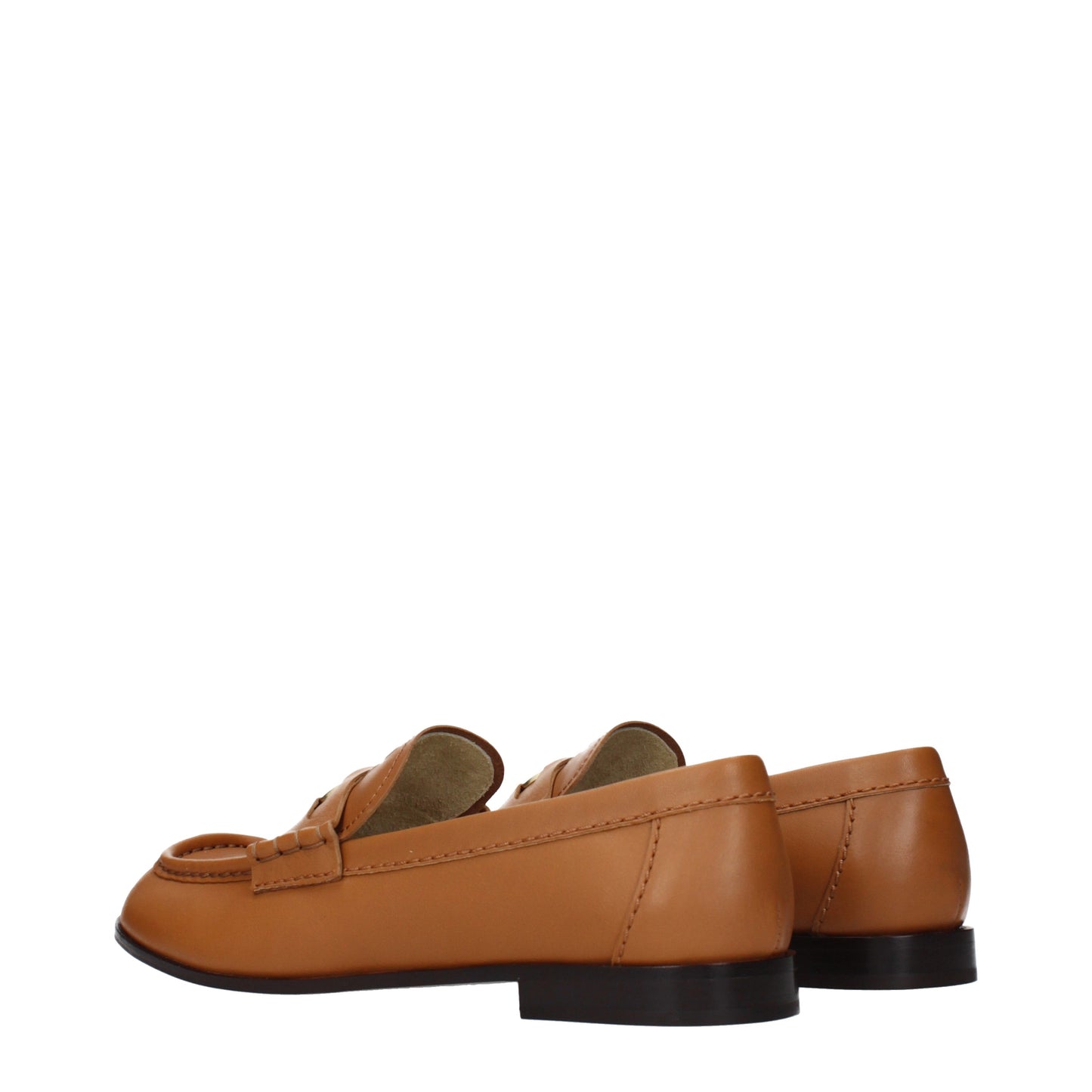 Miu Miu Loafers Women Leather Brown/Cognac