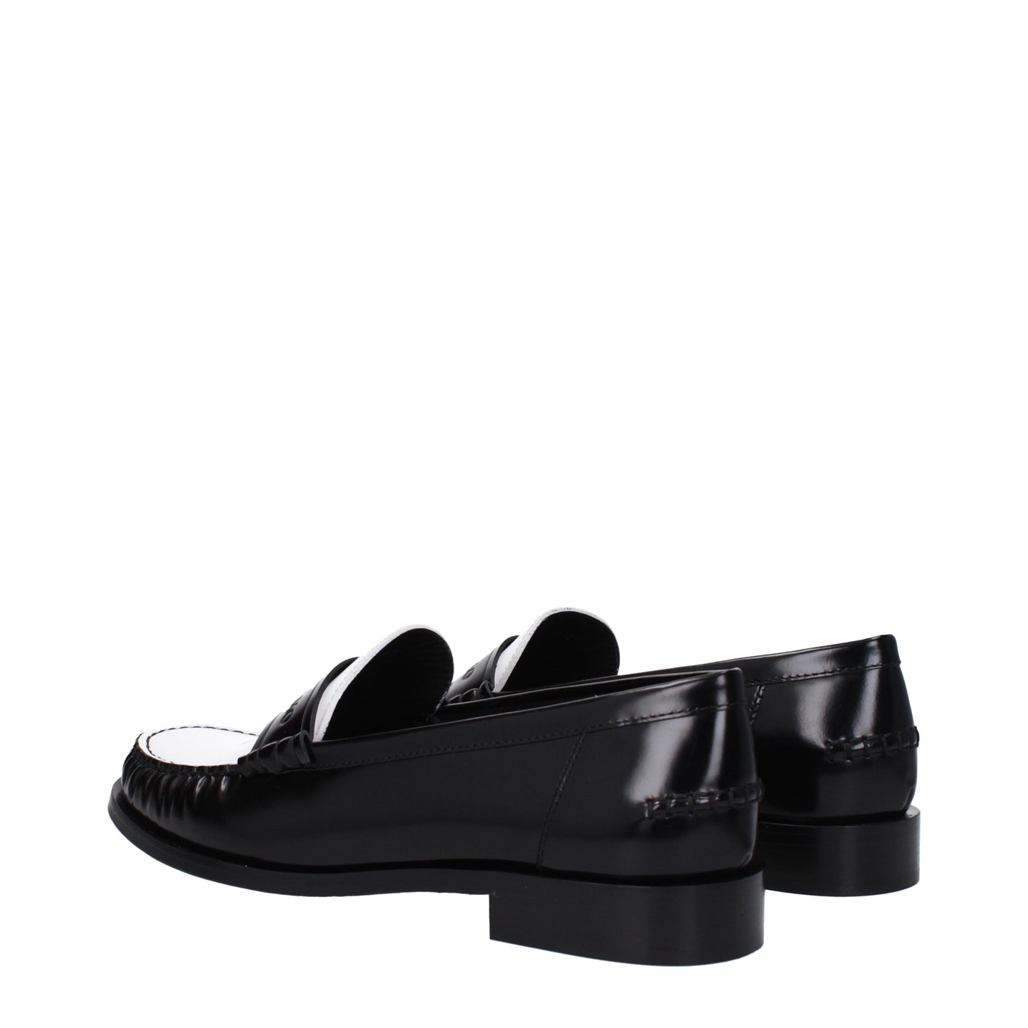 Salvatore Ferragamo Women's Loafers in Leather Black/Optic White