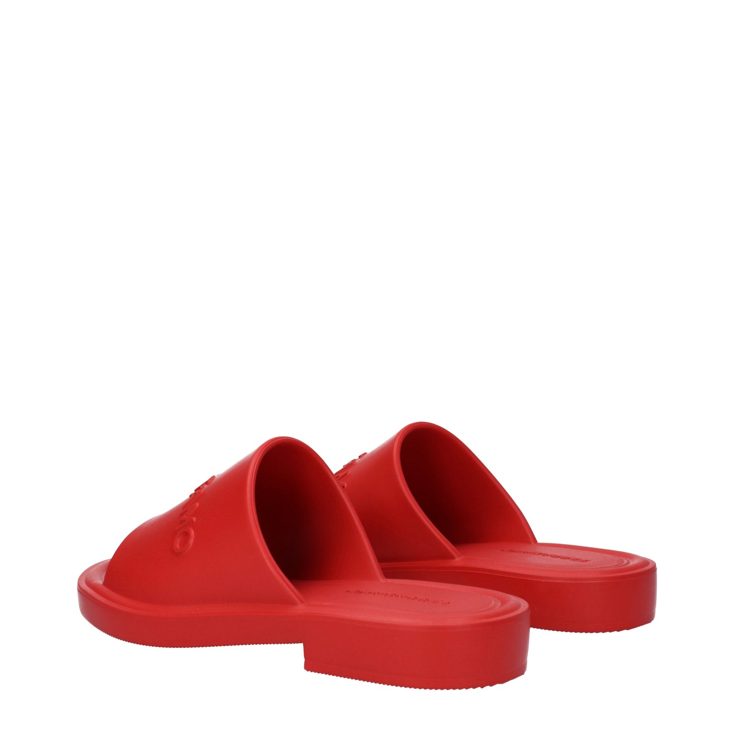 Salvatore Ferragamo Sandals & Slippers Men Rubber Red/Flame