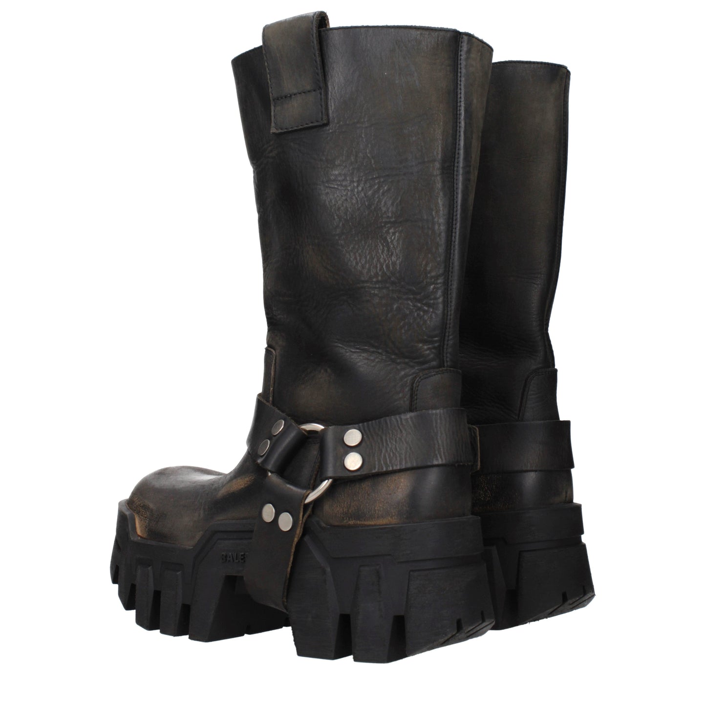 Balenciaga Ankle Boots Women Leather Black