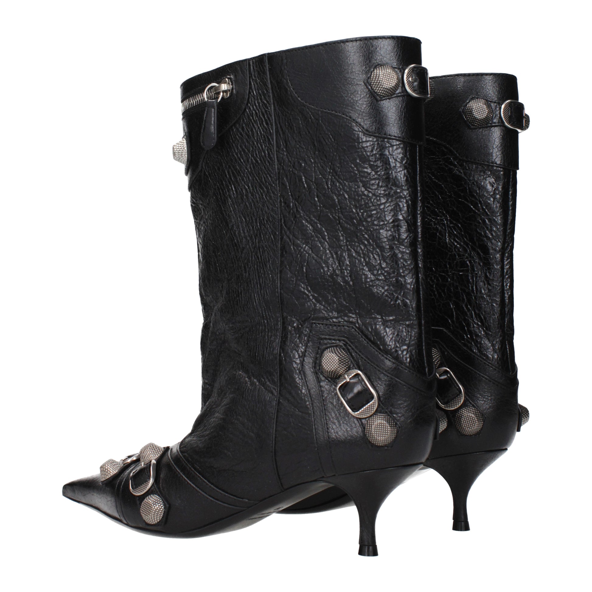 Balenciaga Ankle Boots Women Leather Black