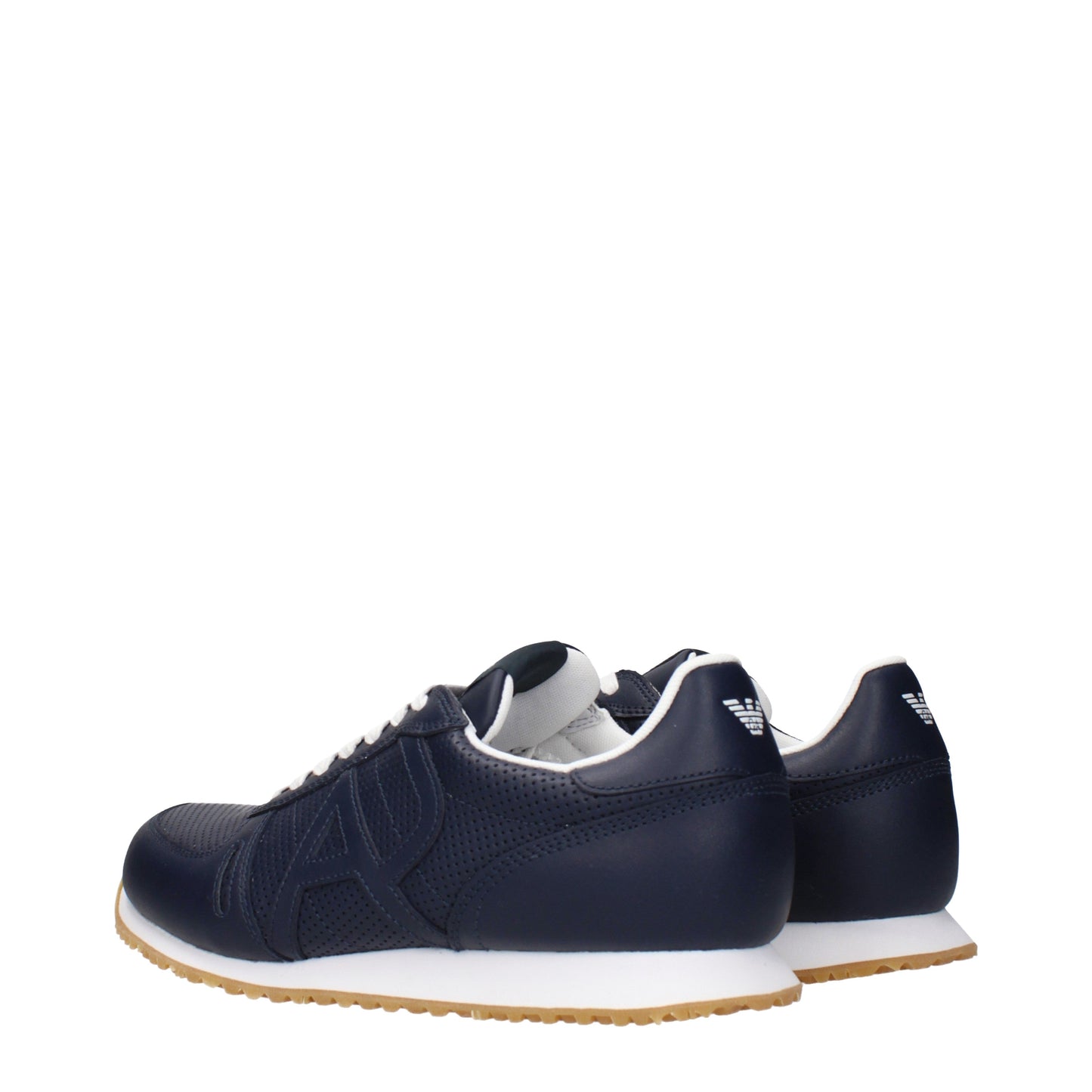 Armani Jeans Sneakers Men Leather Blue