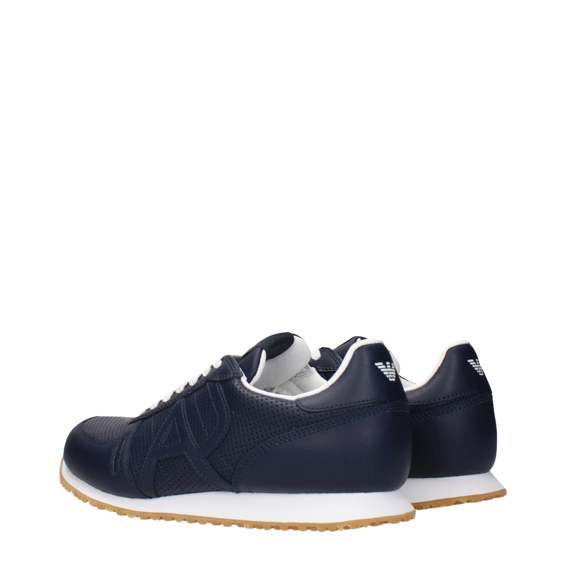 Armani Jeans Sneakers Men Leather Blue
