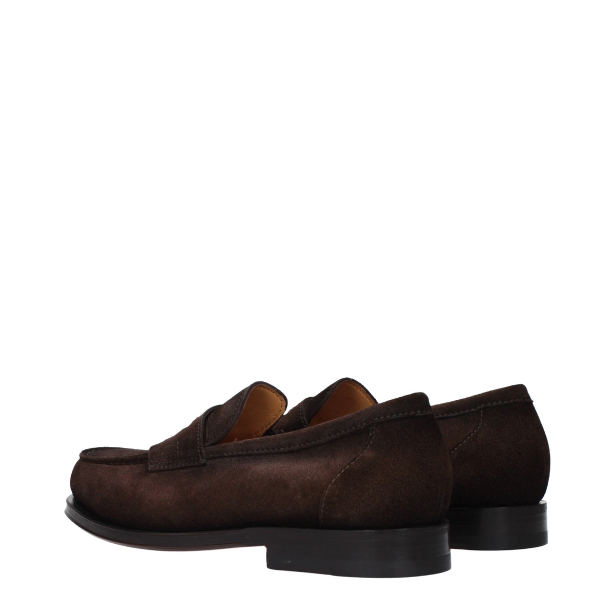 Santoni Loafers Men Suede Brown/Dark Chocolate